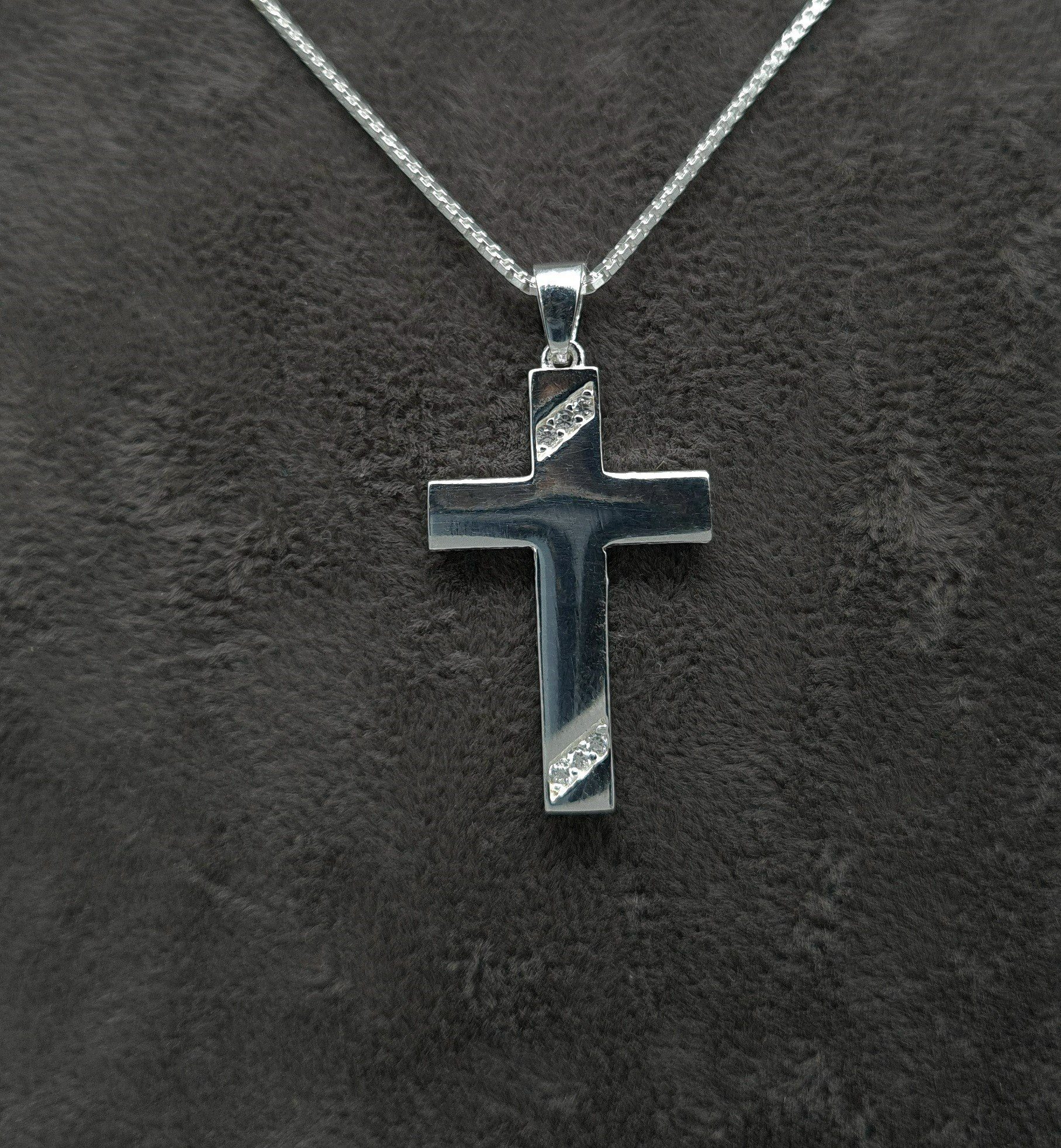 Kette NAHLE Silber Schmuckbox), Kette (inkl. Silberkette 925 Kreuz / mit rhodiniert Anhänger Kreuz