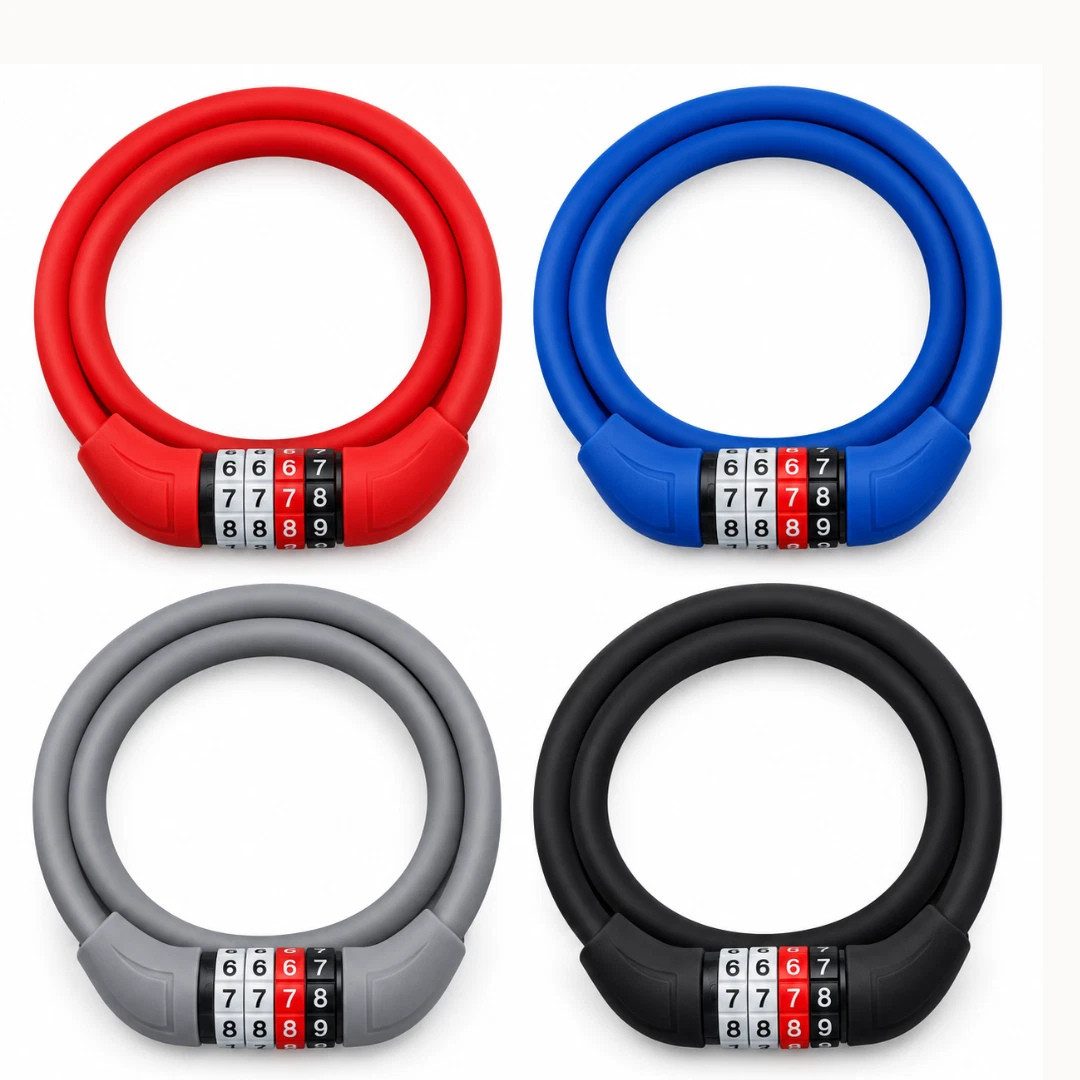 Dunlop Kabelschloss Dunlop Fahrradschloss Kabelschloss Zahlenschloss 65 cm Ø 10 mm