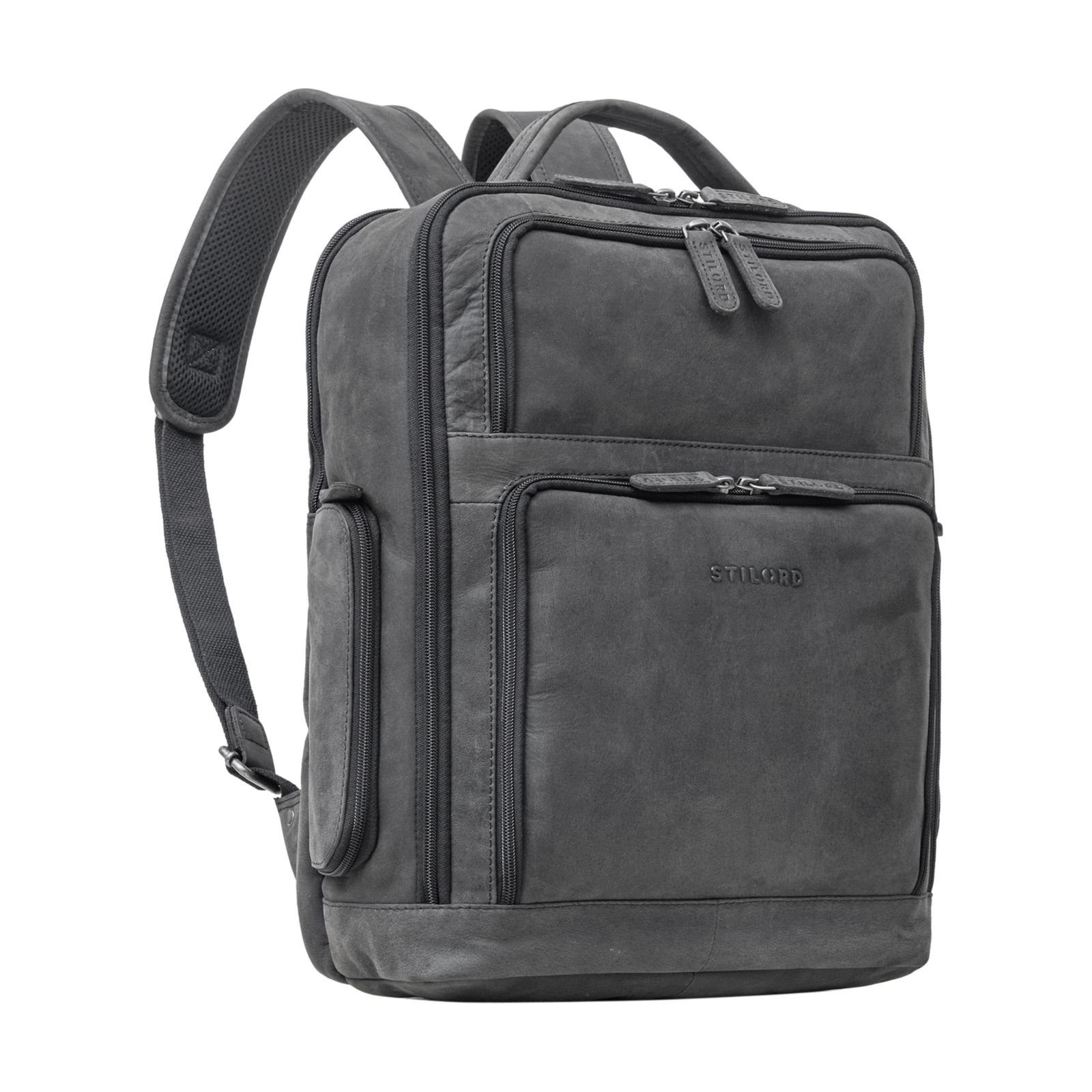 STILORD Notebook-Rucksack "Jayden" anthrazit Leder Rucksack Business