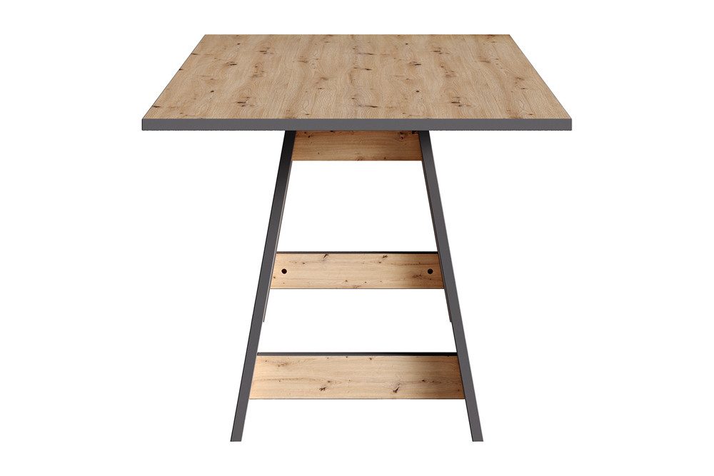 riess-ambiente Esstisch LOFT 160cm natur · eckiger Esszimmertisch mit Tischbeinen in A-Form (Einzelartikel, 1-St), Eichen-Design · 6 Personen · Scandinavian Design · abgesetzte Kanten