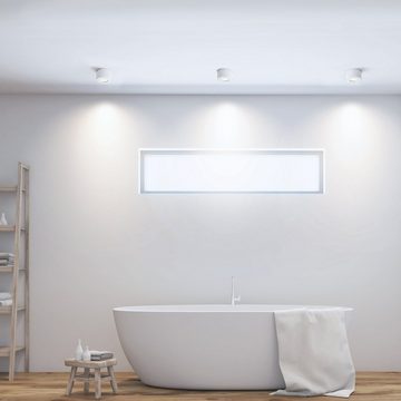 SSC-LUXon Aufbauleuchte CELI-1 dimmbarer Aufbauspot IP44 in weiss rund mit LED Modul 4W, Neutralweiß