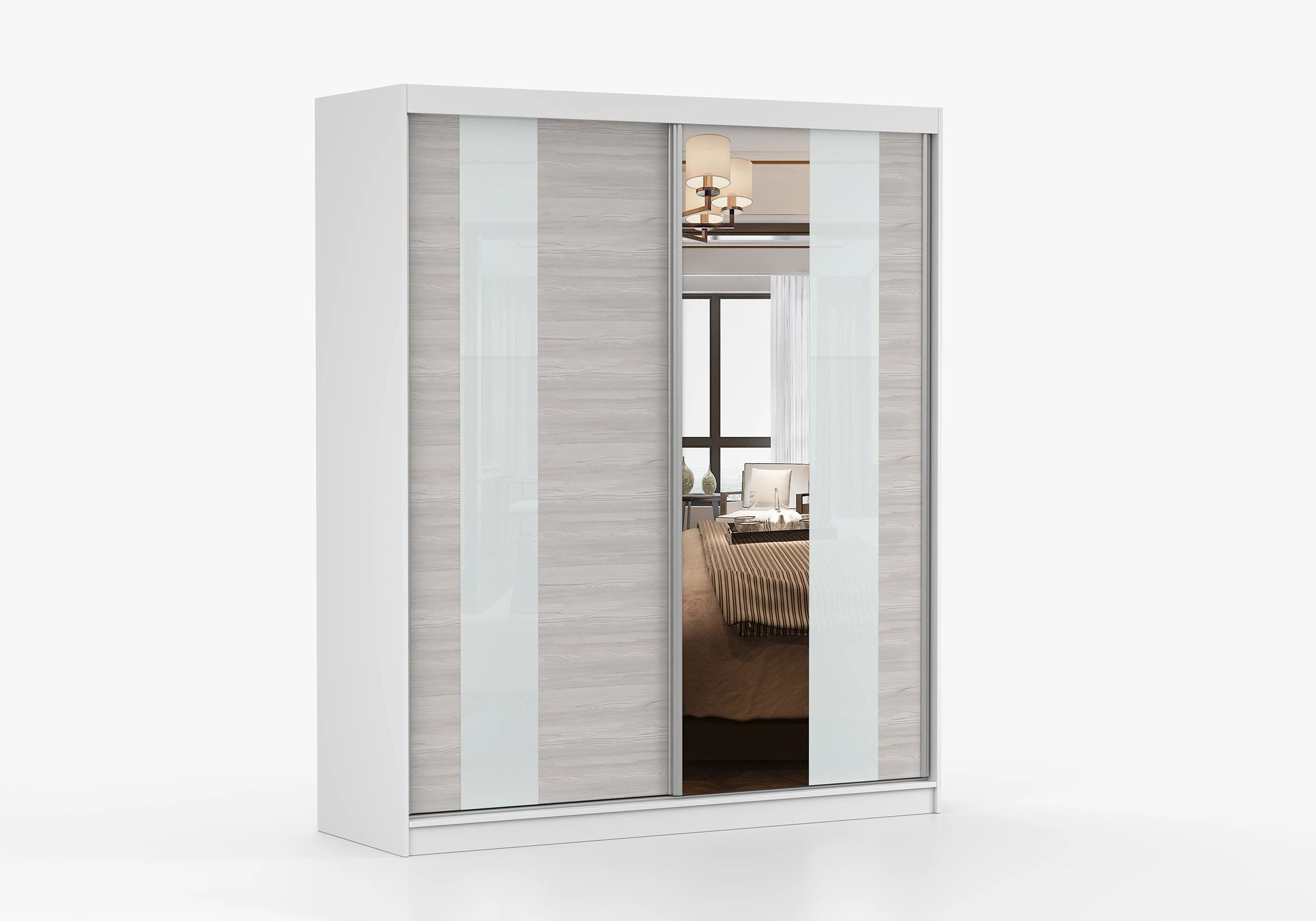 imoebel24 Schwebetürenschrank MULTI 32 183 cm - Weiss