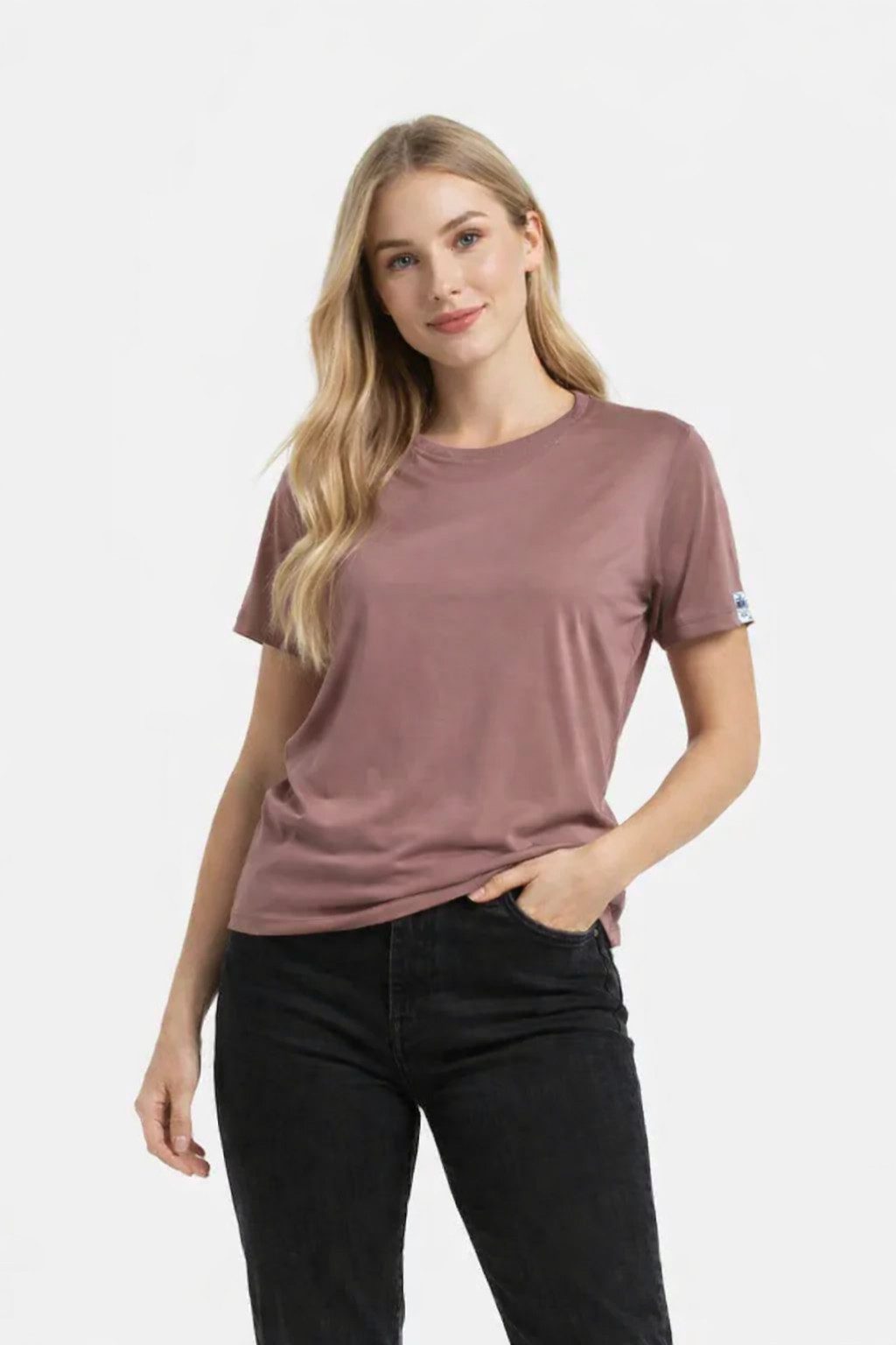 Skratta T-Shirt Rundhals-Shirt T-Shirt mit aus 100% Modal Damen Freizeit Outdoorshirt