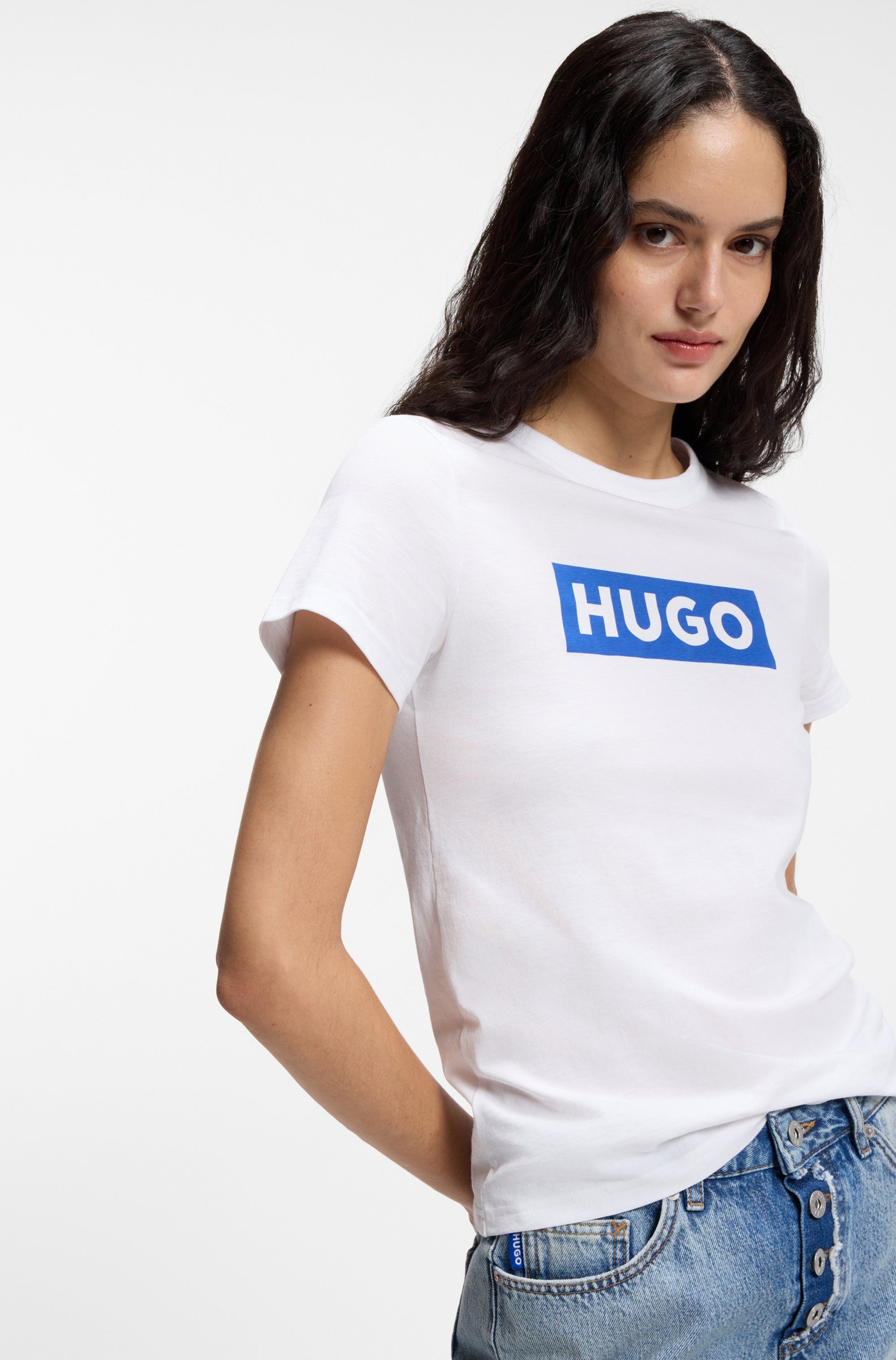 HUGO T-Shirt Classic Tee mit Rundhals, Logodruck