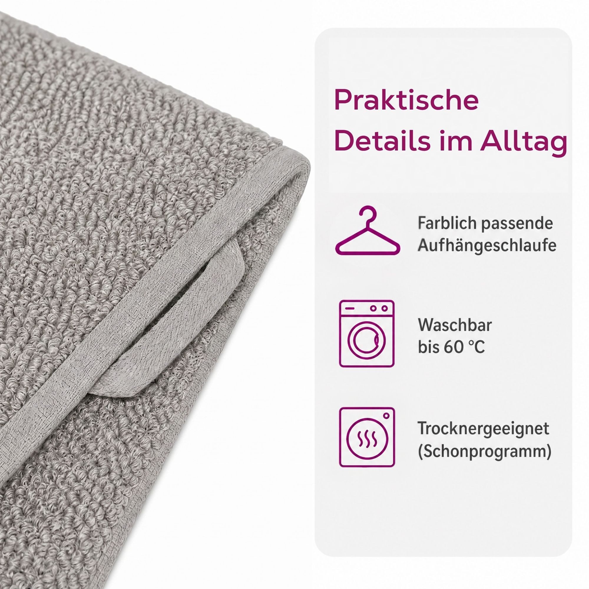 Beautex Handtuch Set, Premium Frottier Sets, 100% Baumwolle 550g/m², Multischlaufen-Optik, Frottier, saugstark, weich, flusenfrei, schnelltrocknend, schadstoffgeprüft