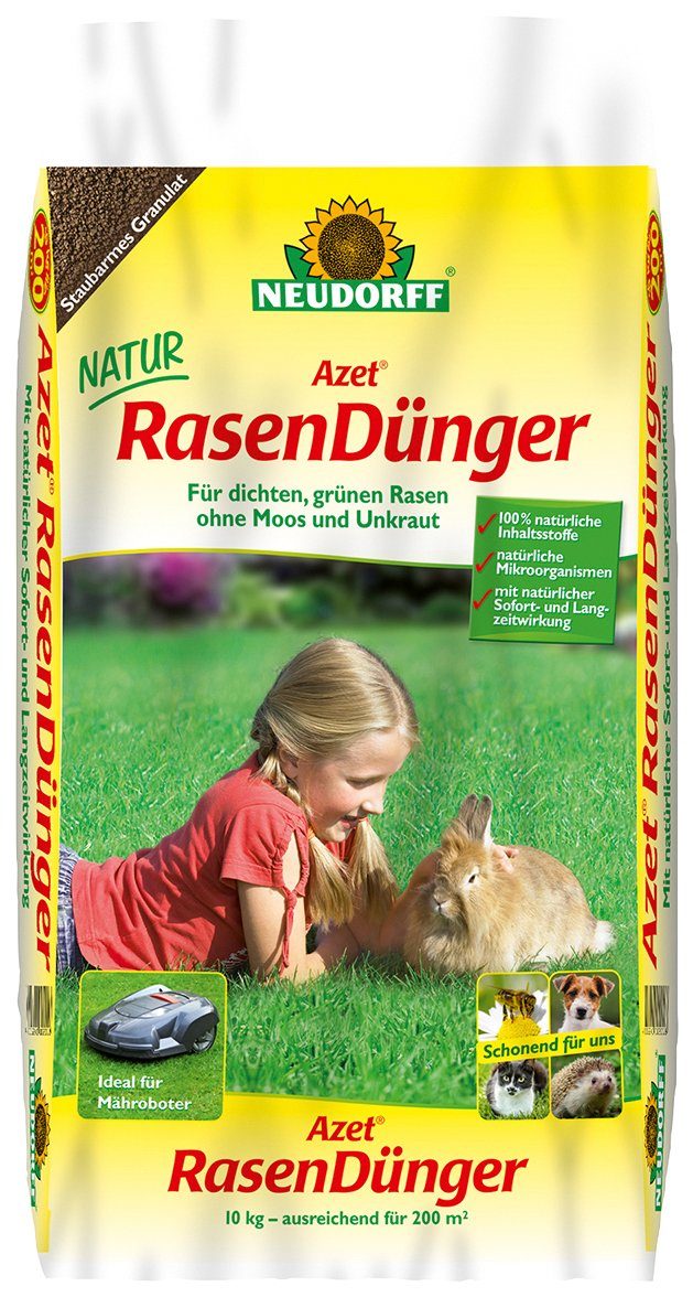 NEUDORFF Rasendünger »Azet«, 10 kg, Für dichten und natürlich grünen Rasen, der Moos und Unkraut ...