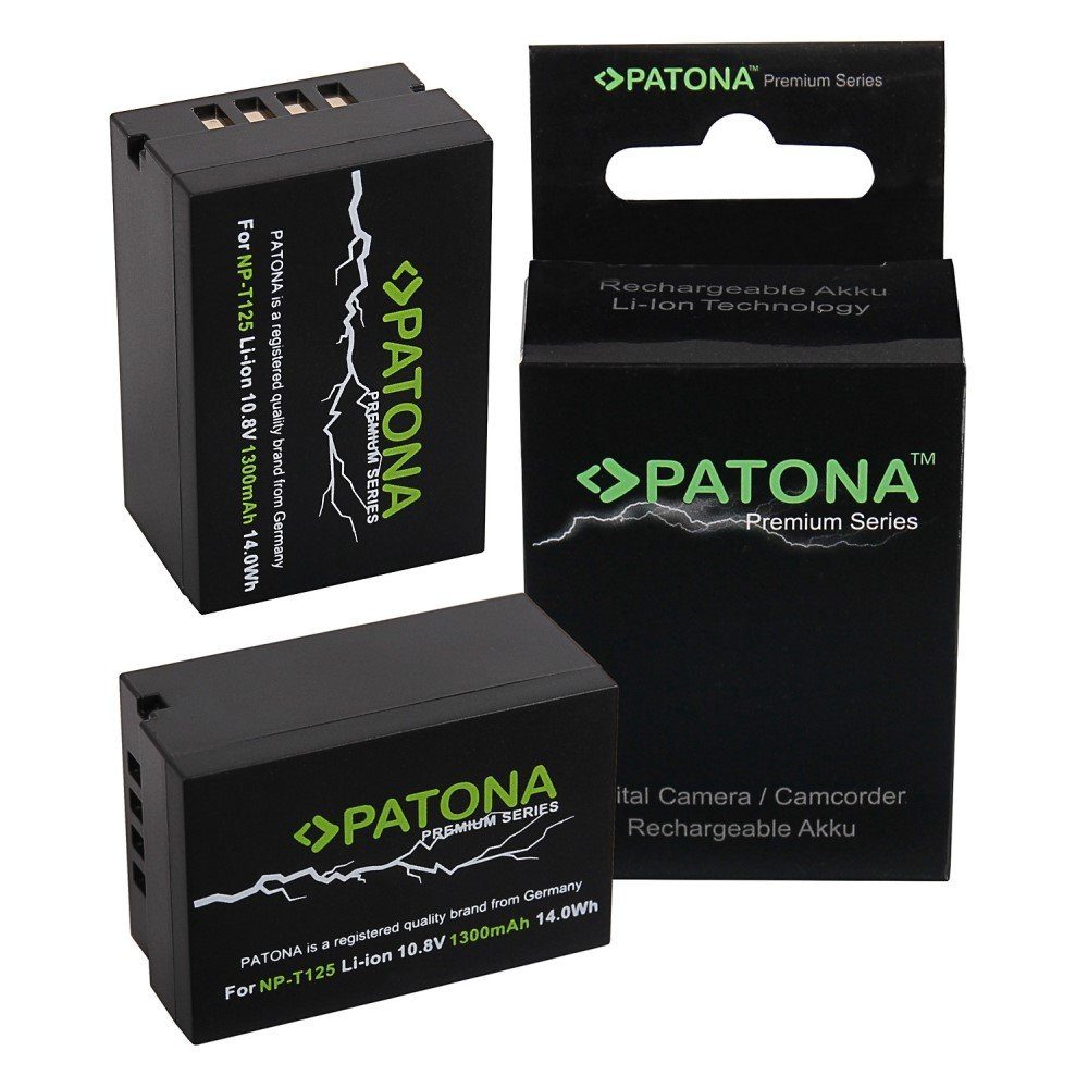 Patona 2x Akku für Fuji NP-T125 NPT-125 Kamera-Akku Ersatzakku Kameraakku 1300 mAh (10,8 V, 2 St), GFX-50S GFX50S GFX-100 GFX100 Fujifilm