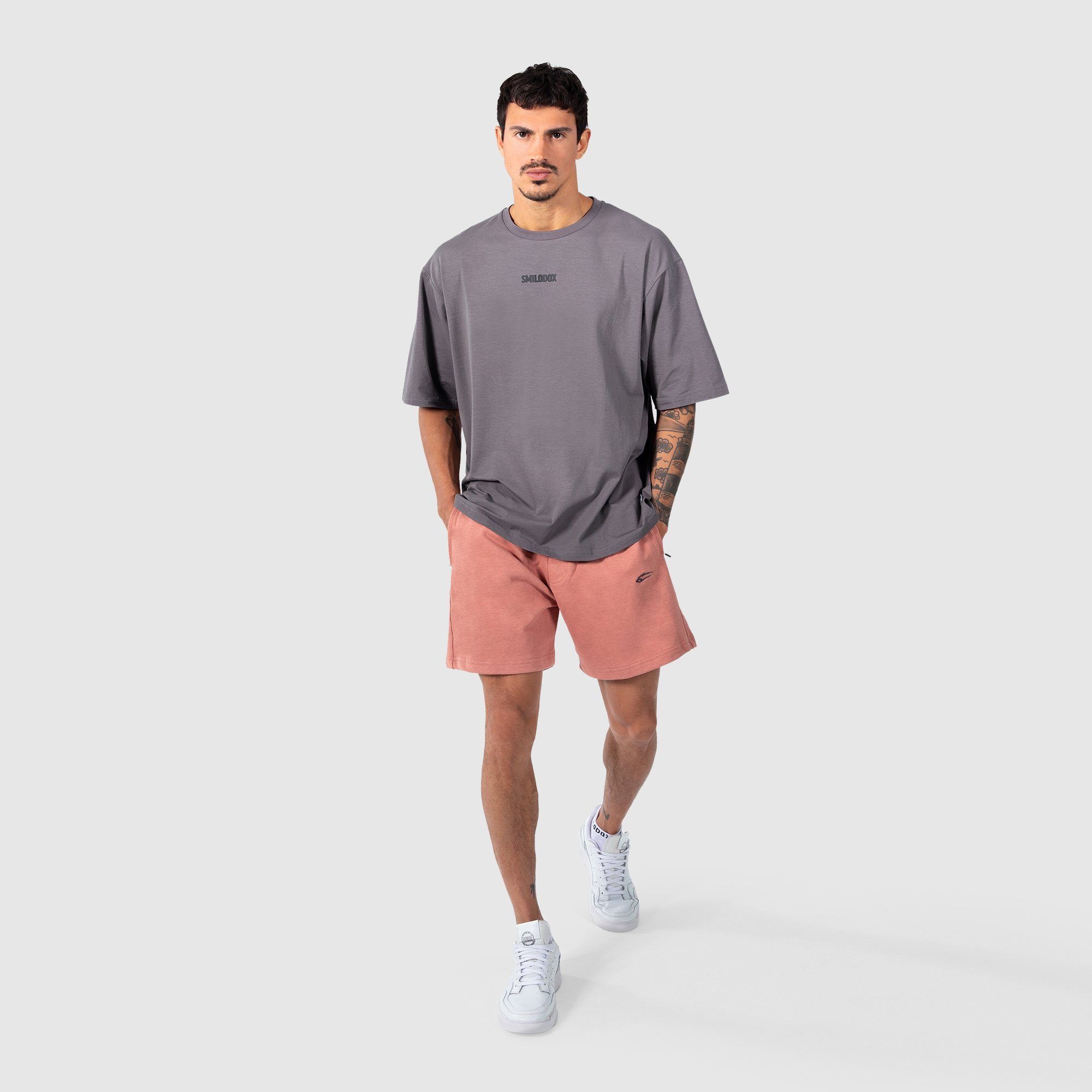Off Time T-Shirt Oversize Grau Smilodox
