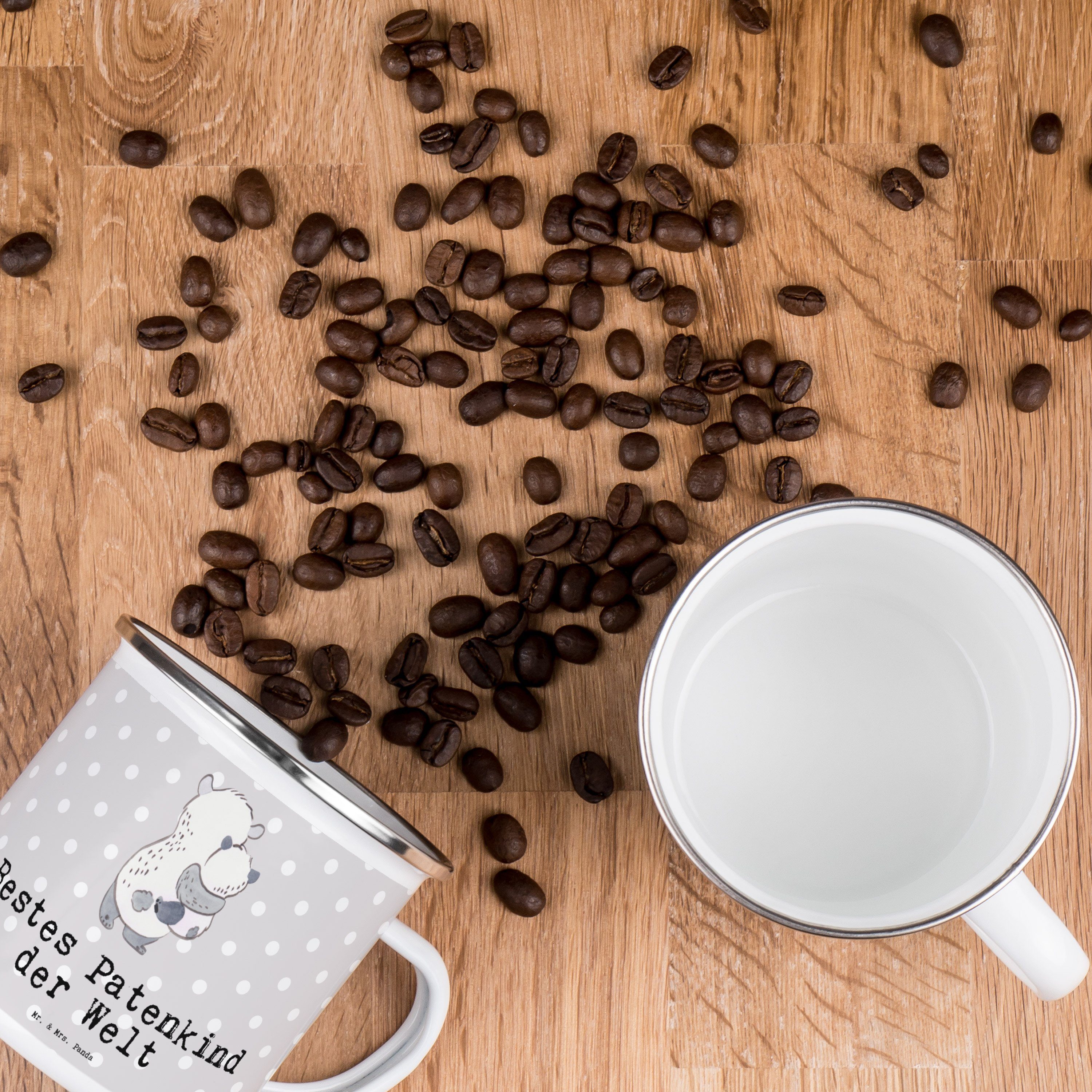 Mr. & Mrs. Panda Becher Kaffee - Welt Patenkind Pastell der Grau Bestes Ble, - Geschenk, Panda Emaille