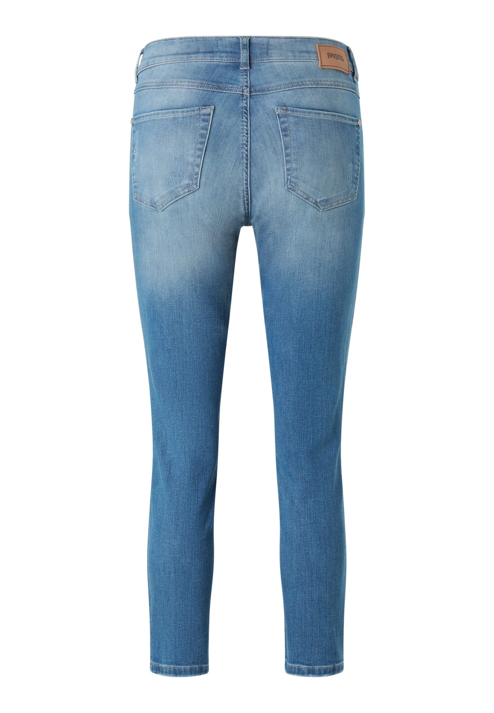 ANGELS Slim-fit-Jeans ORNELLA POCKET, light blue used destroyed