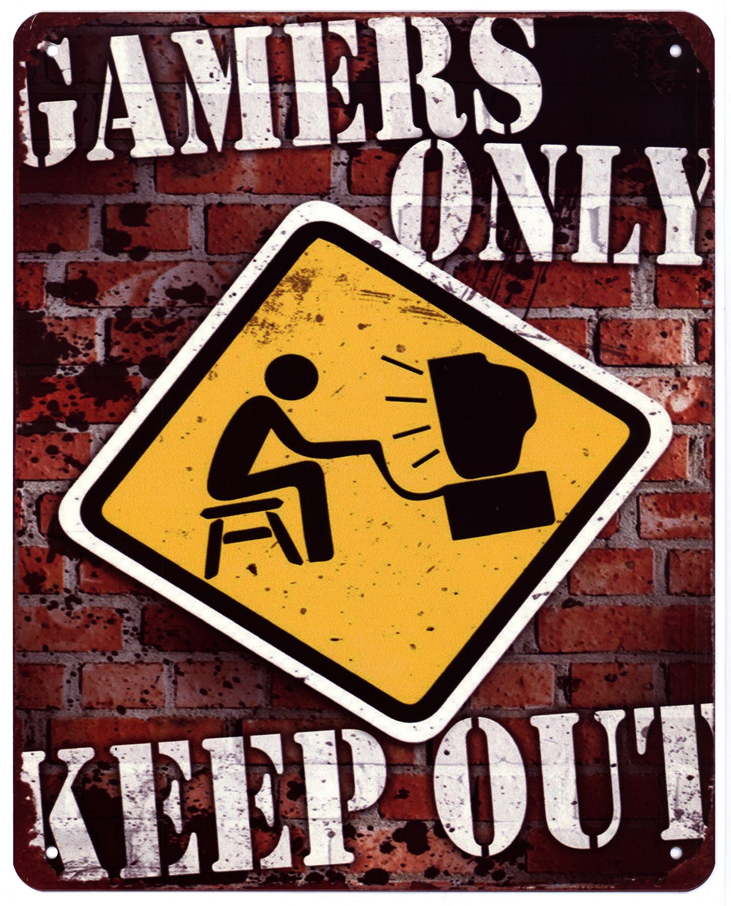 Metallschild Blechschild Gamers only Keep Out