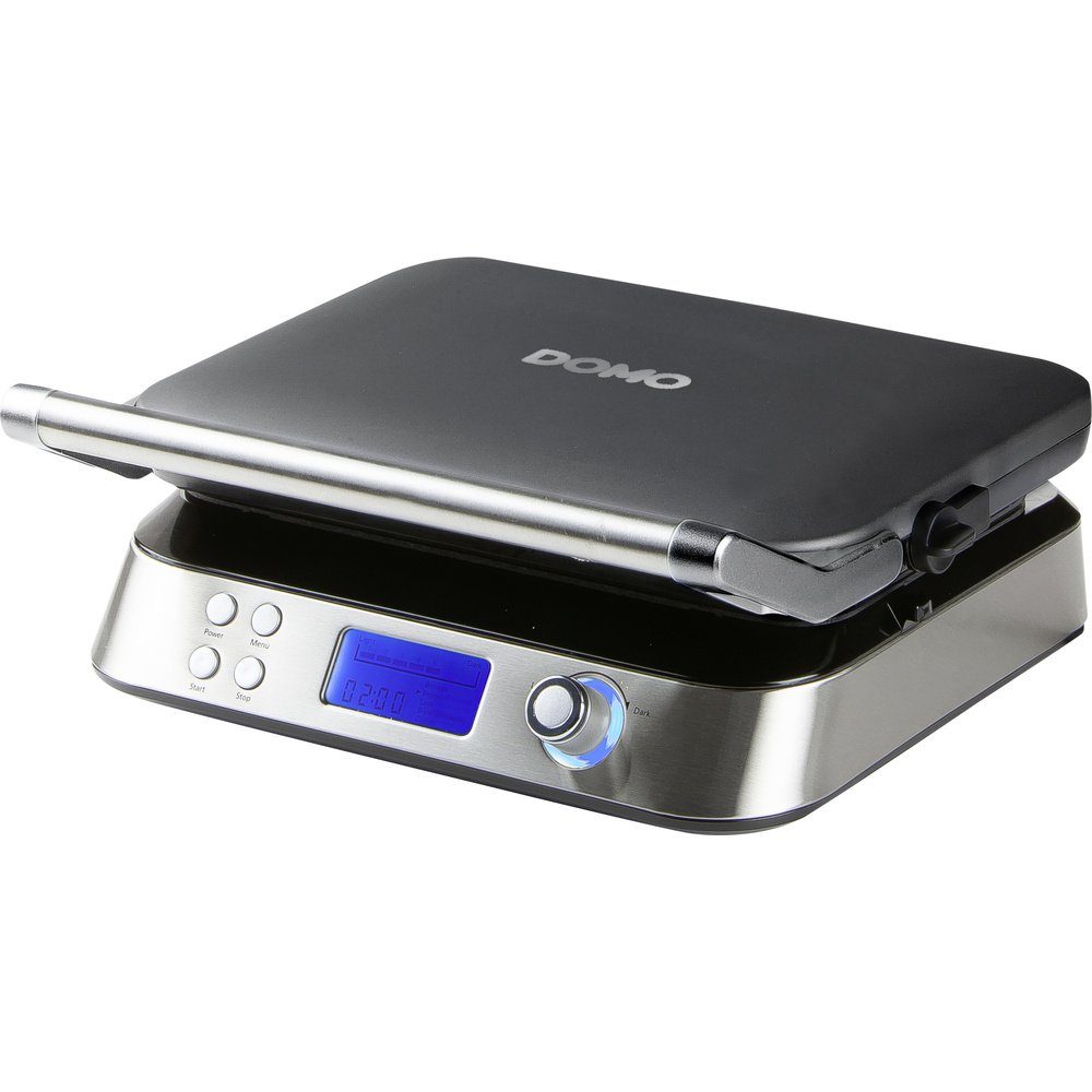 Domo Waffeleisen DOMO DO9219W Waffeleisen mit Display, klappbar Edelstahl, 1600.00 W