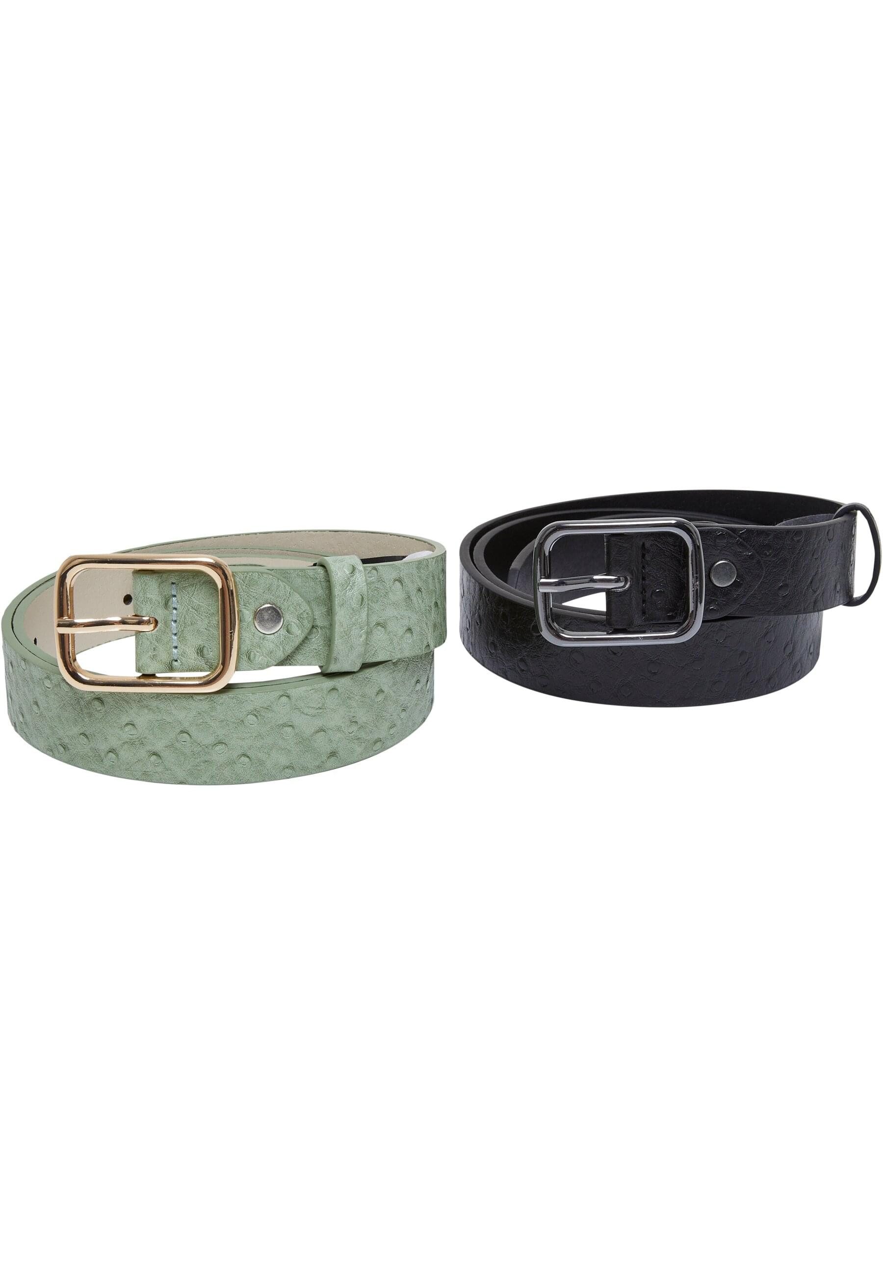 Hüftgürtel Urban Classics Unisex Ostrich Synthetic Leather Belt 2-Pack