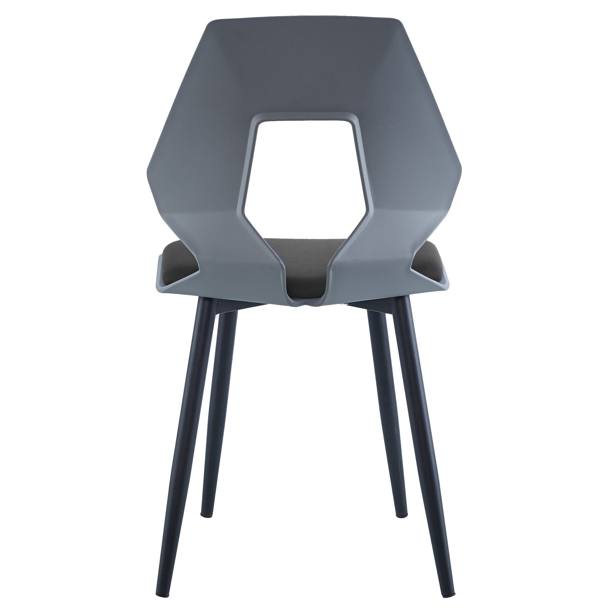 Optik Schwarz aus Set, Küchenstuhl stabiler Esszimmerstuhl 2 Hartplastik Dorian Essstuhl futuristischer TRISENS in 4er oder St), (2er / Grau