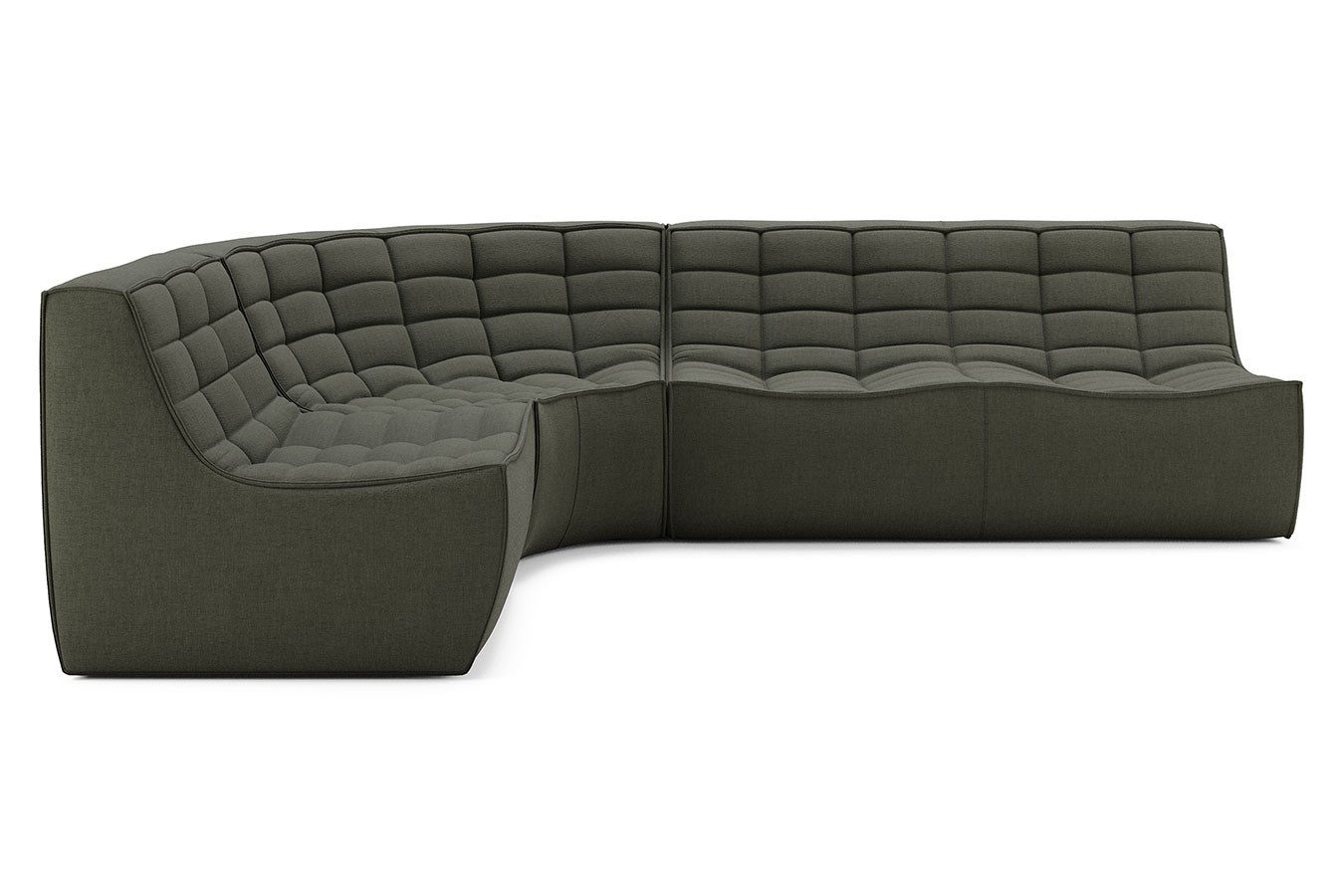 Ethnicraft Big-Sofa Sofakombination N701 Eco Stoff moss