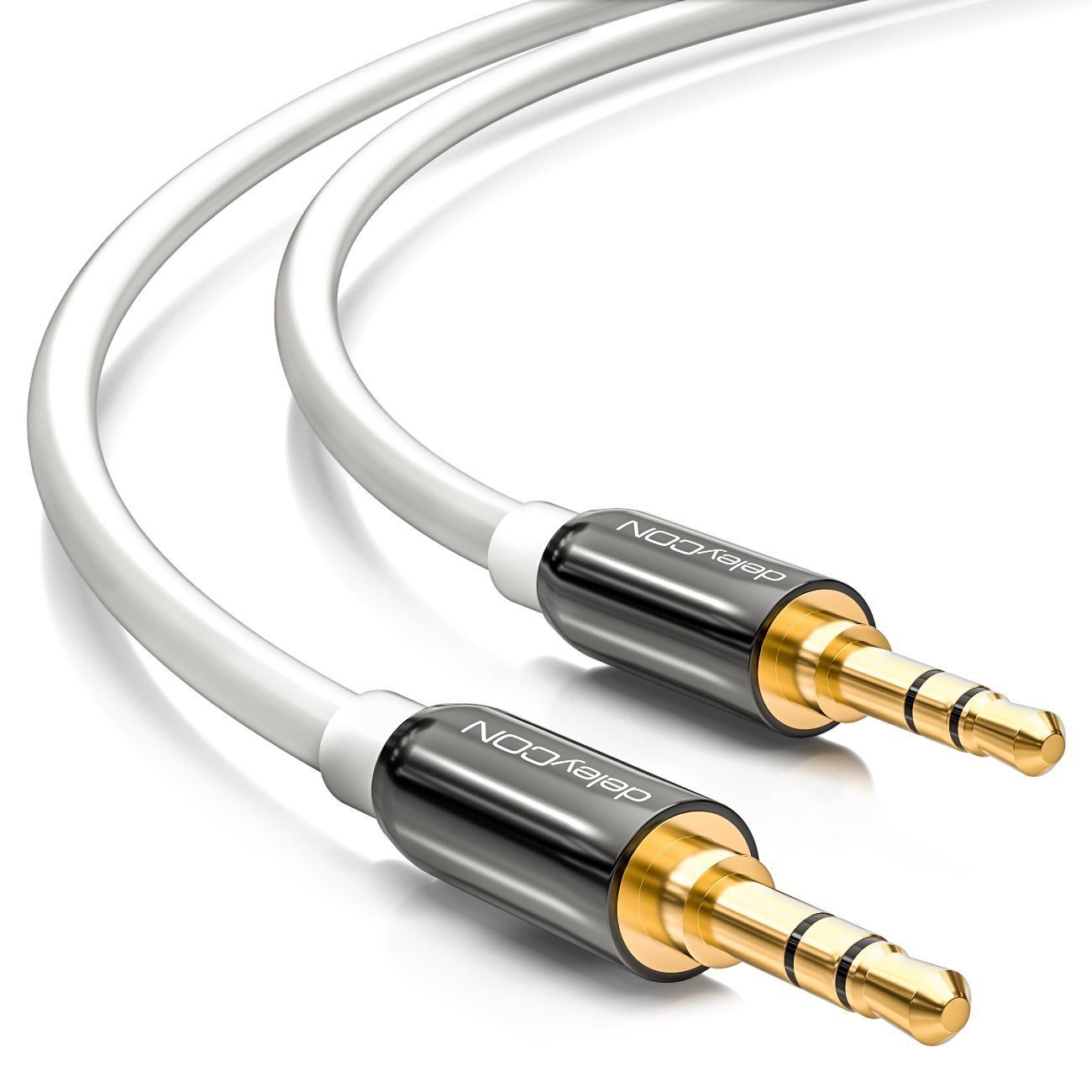 deleyCON 0,5m Klinkenkabel 3,5mm AUX Kabel Stereo Audio Kabel 2x Audio-Kabel