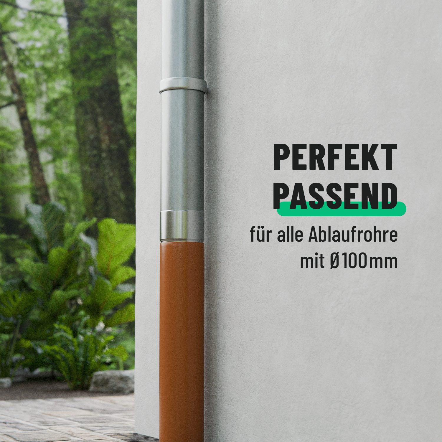greate. Regenfallrohr Fallrohr Adapter 100 mm Titan Zink - Steckmuffe Ablaufrohrverbinder, (1-tlg), Made in Germany