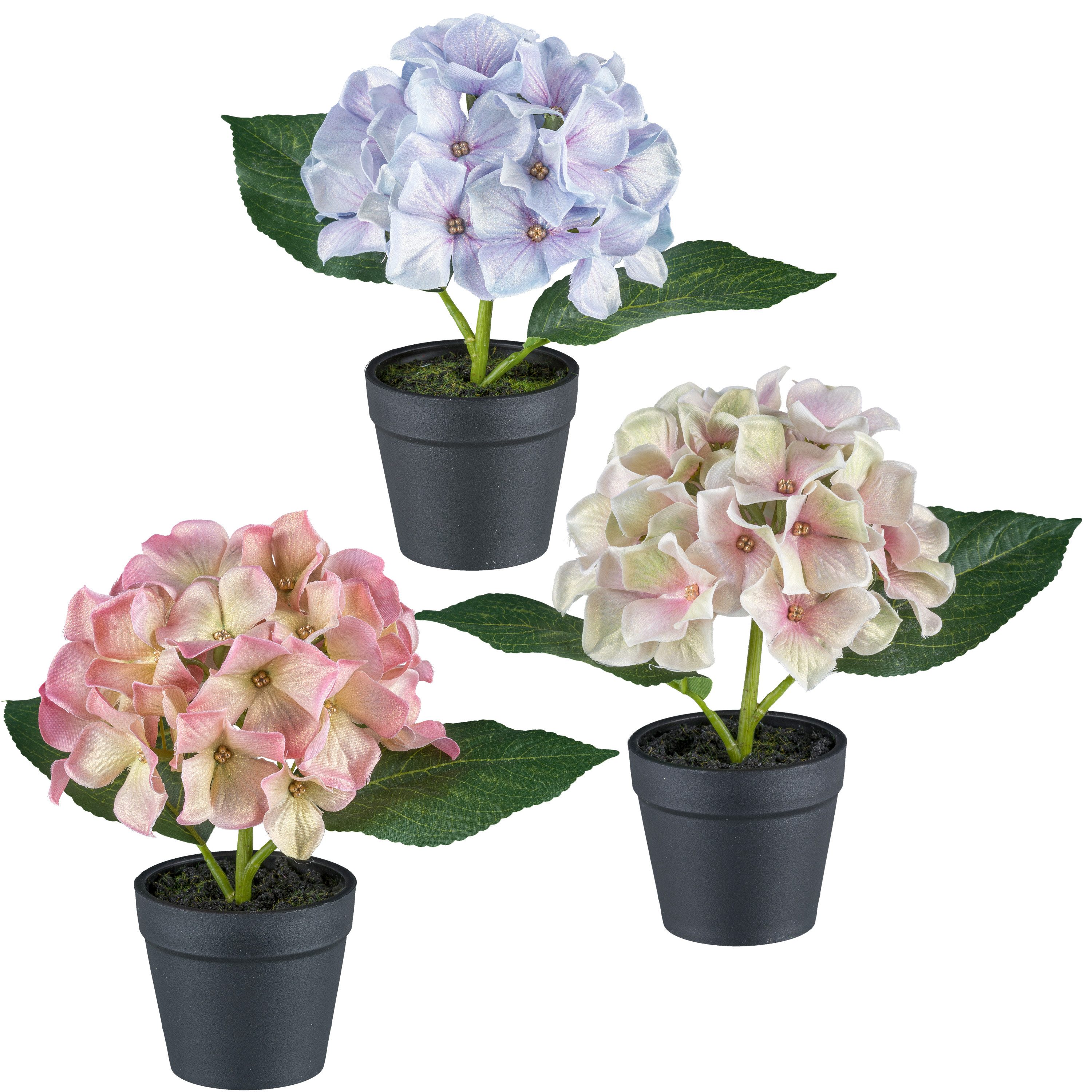 Kunstblume Mini-Hortensie in Pastellfarben, Creativ green, günstig online kaufen