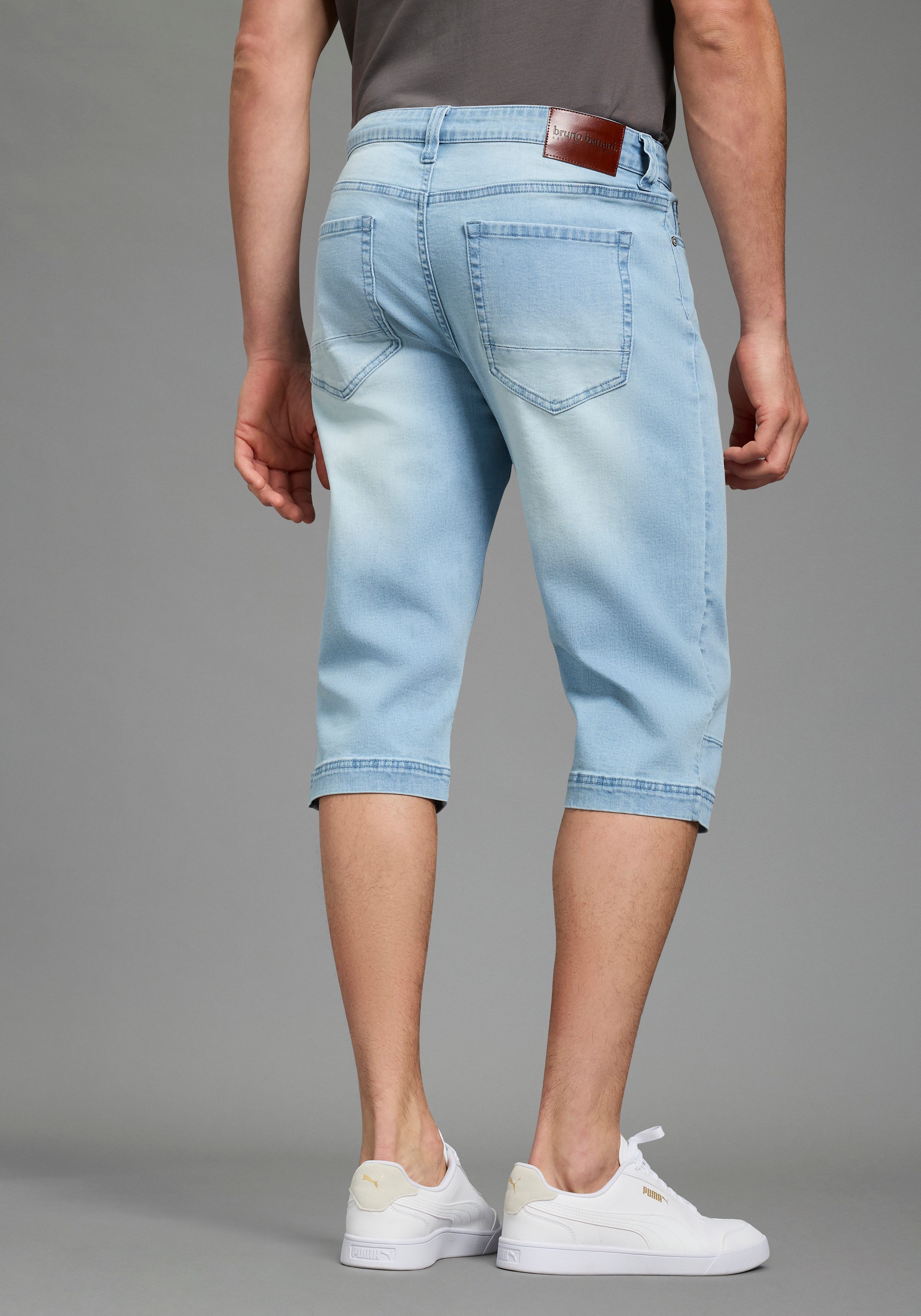 Bruno Banani Jeansbermudas Hutch-Bermuda Straight-Fit, normale Leibhöhe, aus elastischem Denim-Material
