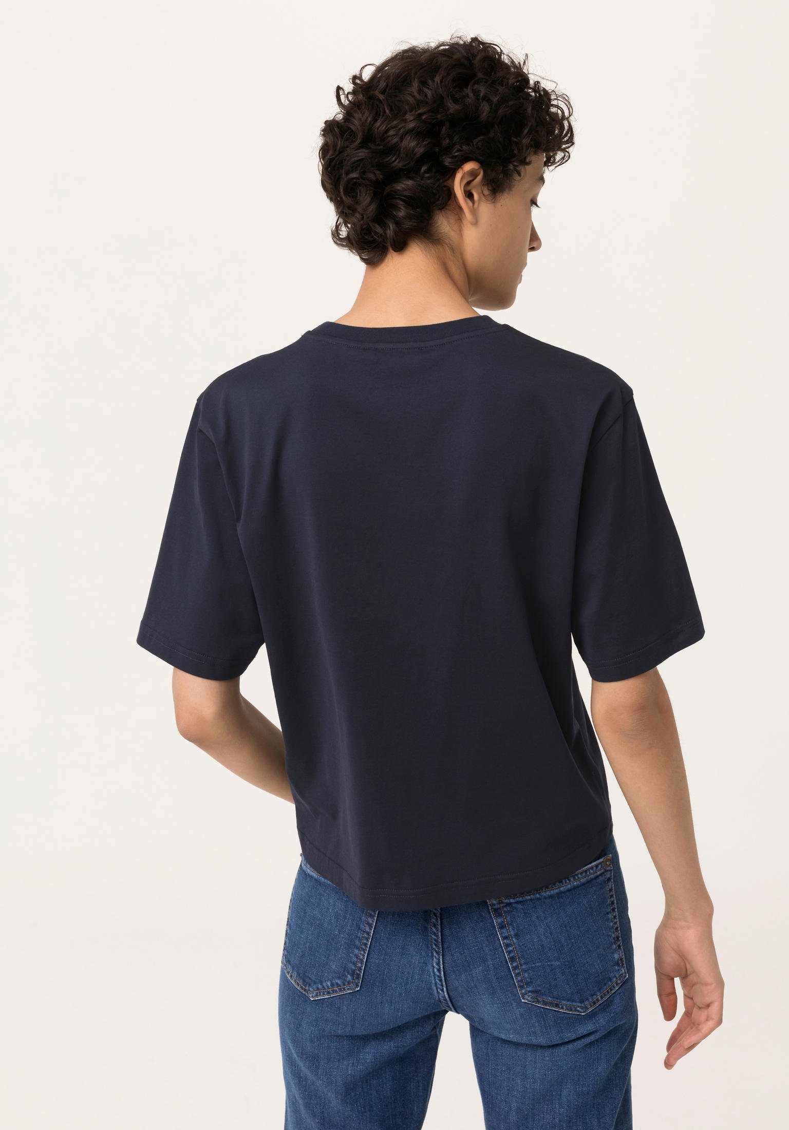 reiner marine Hessnatur T-Shirt Bio-Baumwolle aus Kurzarm