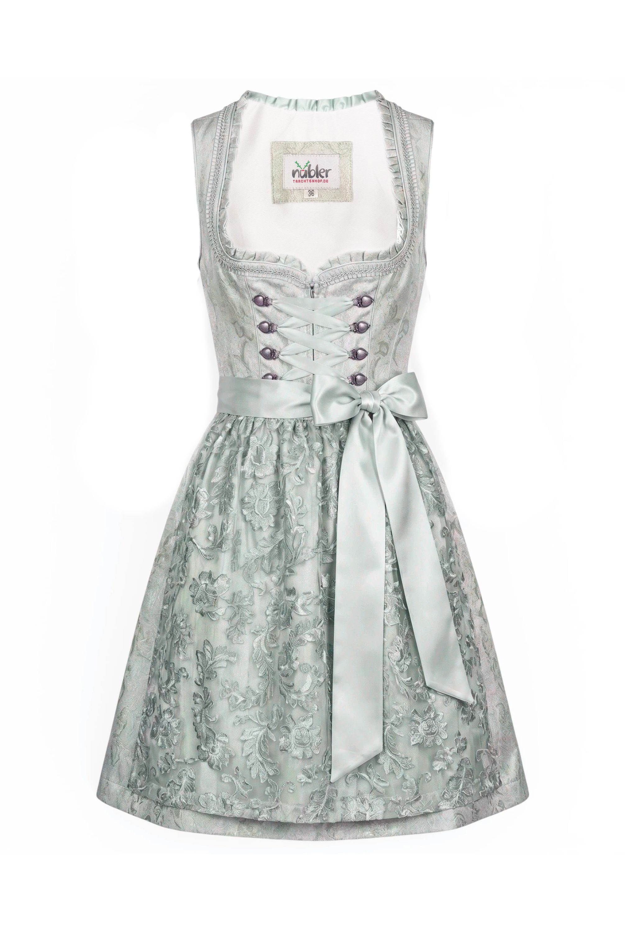 Trachtenkleid Midi Dirndl Karoline in Mint - Rocklänge 65 cm