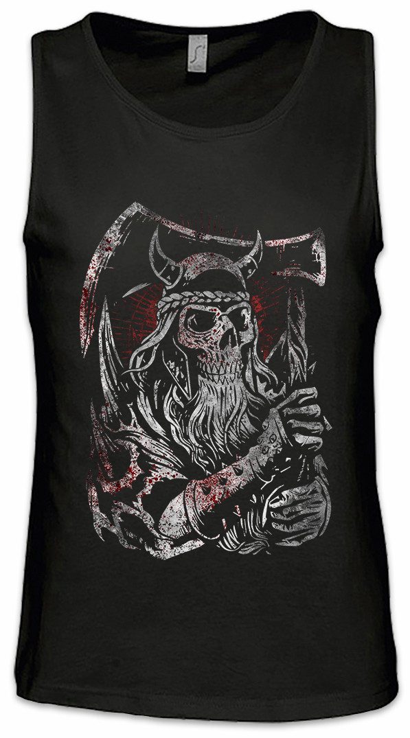 Tanktop Viking Skull III Ärmelloses T-Shirt Wikinger Totenschädel Runen