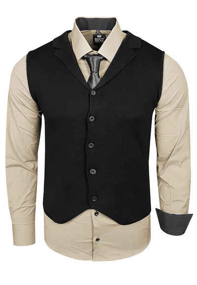 Rusty Neal Langarmhemd bestehend aus Hemd, Weste und Krawatte