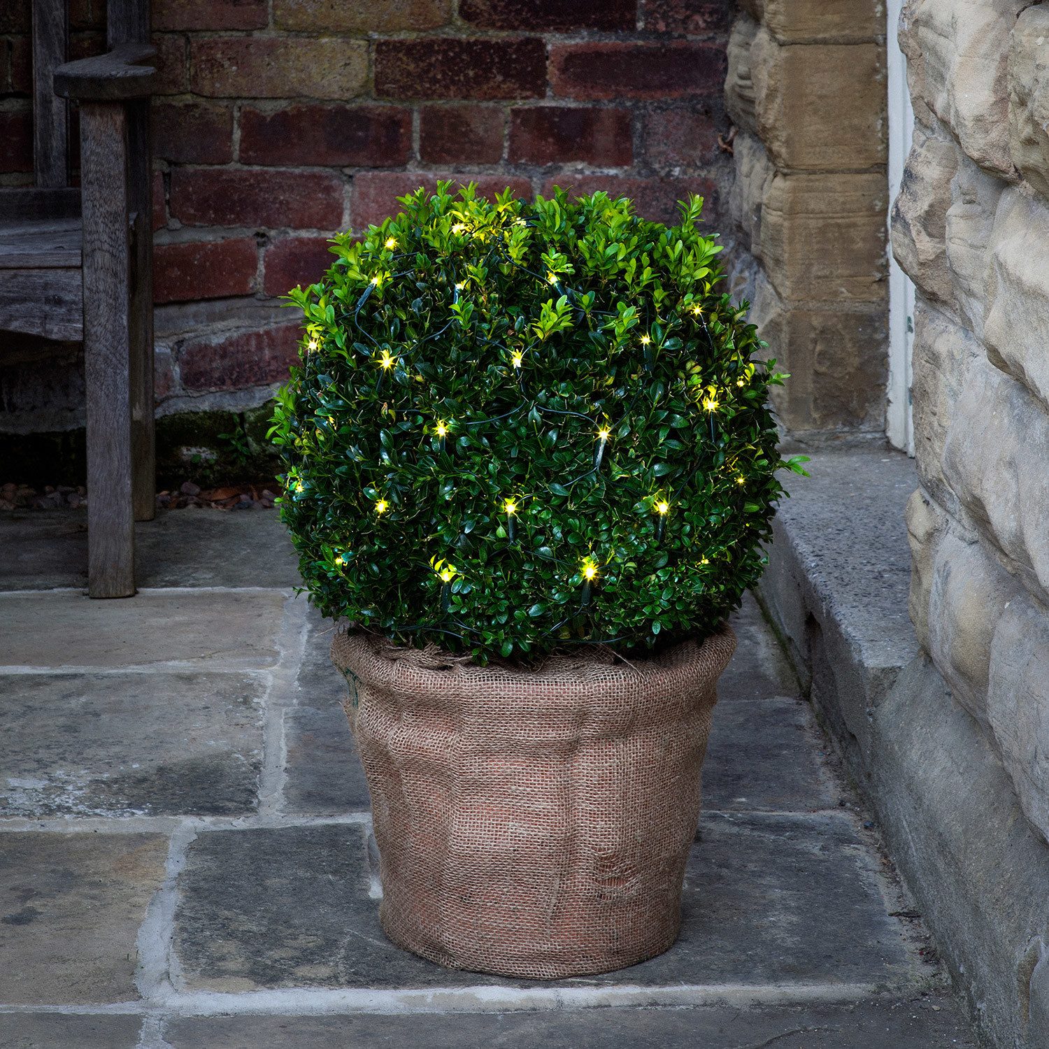 Lights4fun LED-Lichternetz 60er LED Lichternetz für Buchsbäume warmweiß