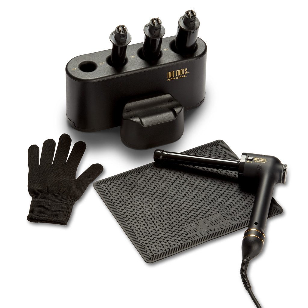 HOT TOOLS Lockenstab HOT TOOLS Curl Bar Set Black Gold Ultron Mach 4 Waffelzange S Schwarz