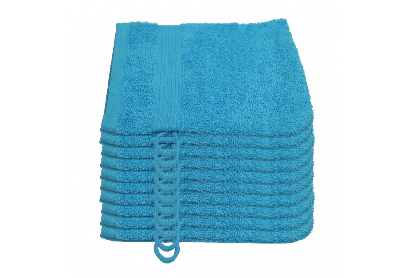 Julie Julsen Waschhandschuh 10-Waschhandschuh-Türkis-Waschhandschuh 15 x 21 cm, (10-St)