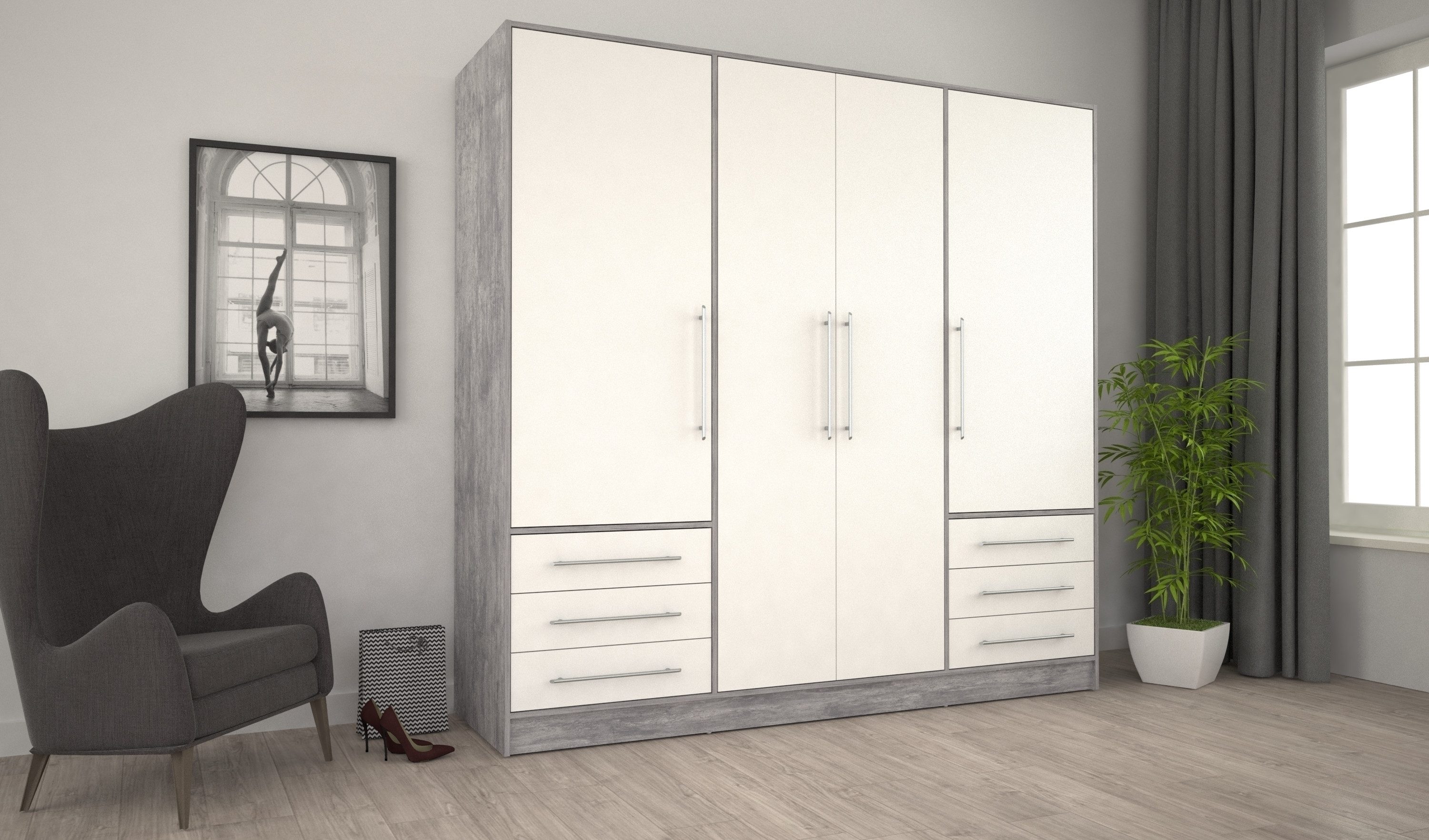 freiraum Drehtürenschrank JUPITER 4 Türen, 6 günstig online kaufen