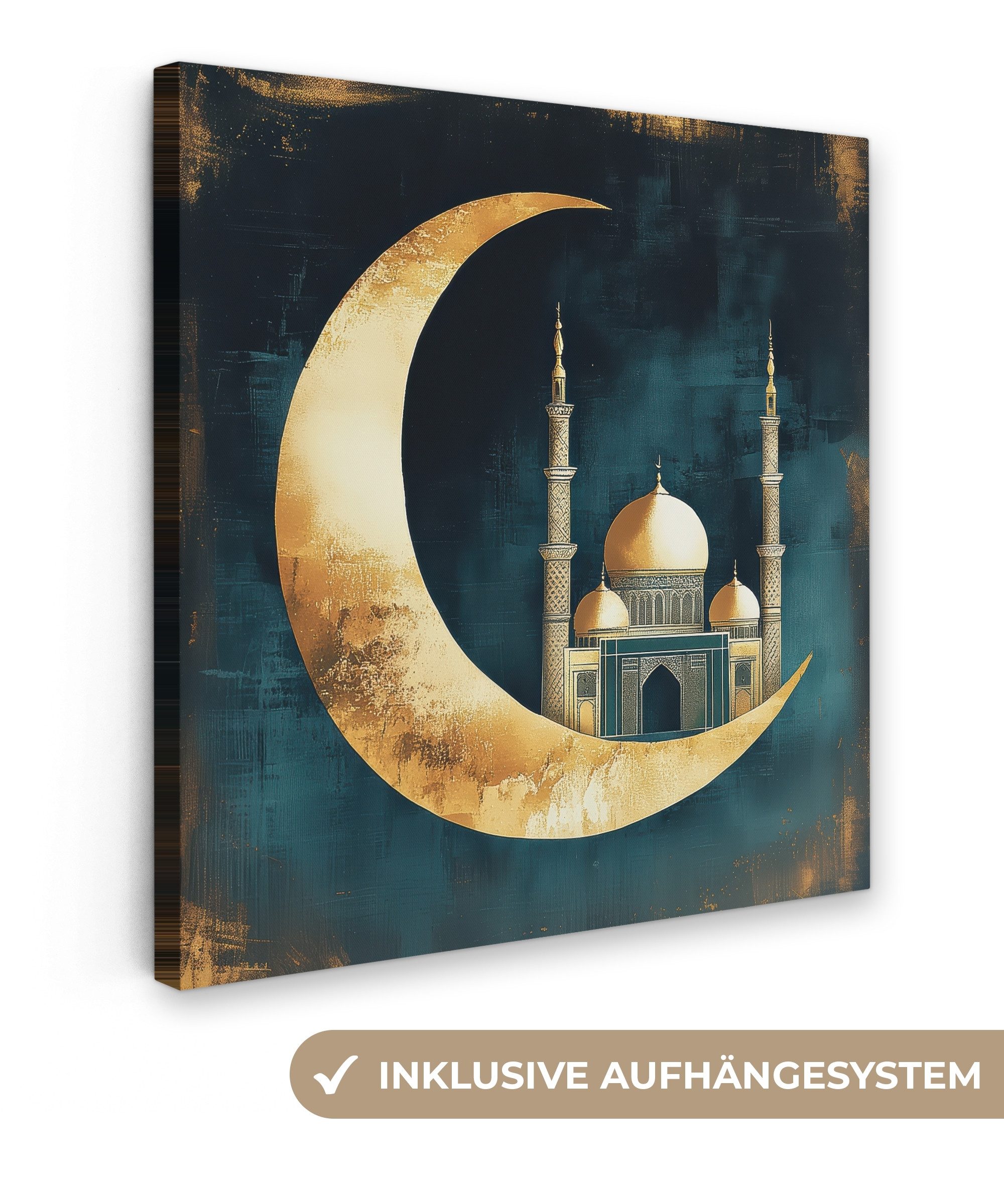 OneMillionCanvasses® Leinwandbild Moschee - Mondsichel - günstig online kaufen
