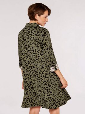 Apricot Minikleid Animal Print Longsleeve Shirt Dress, mit Krempelärmeln, in tollem Muster