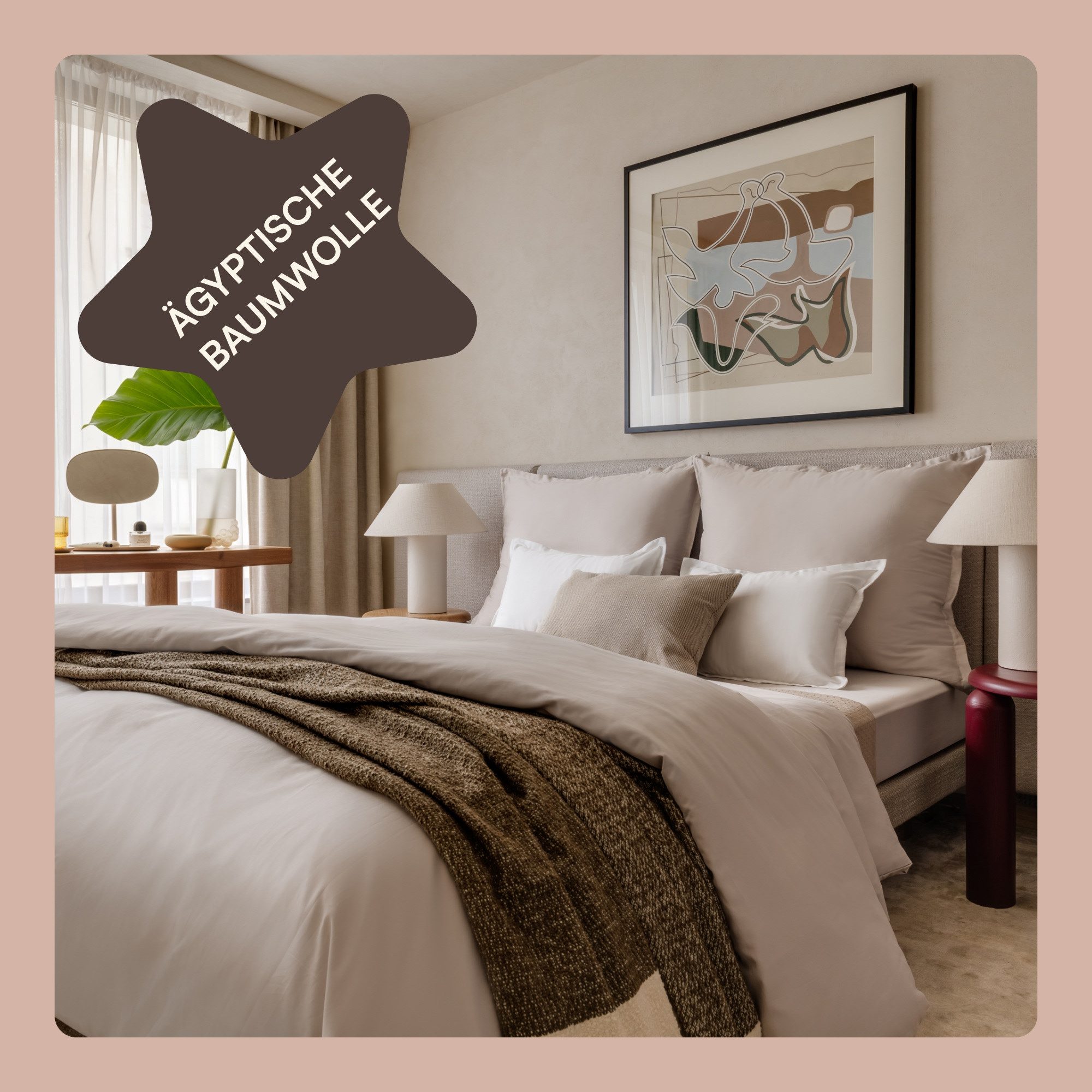 Amqua Bettwäsche Luxus Mako Satin, 100% ägyptische Baumwolle Premium Bettwä günstig online kaufen