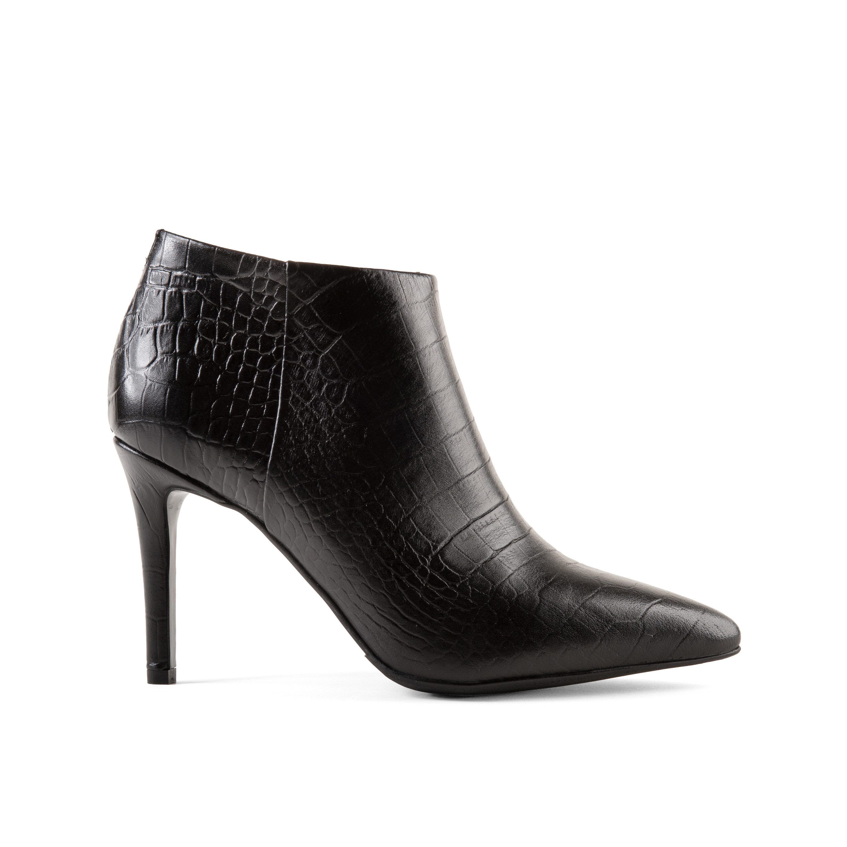 GosiaK. "Levi" High-Heel-Stiefelette in Krokodilleder-Optik