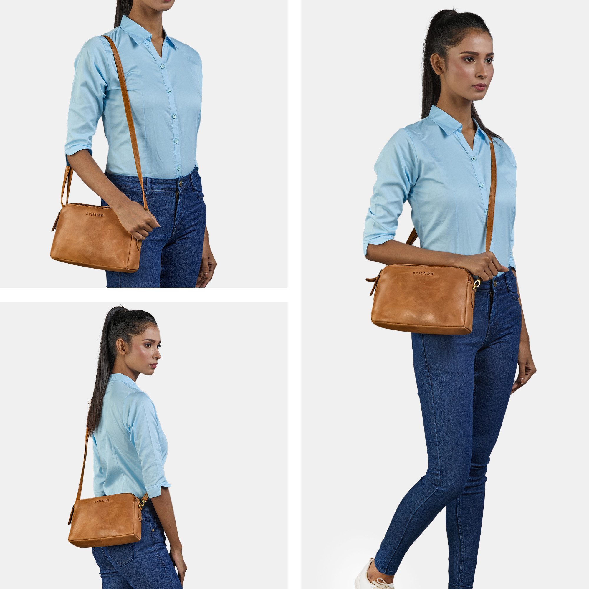 STILORD Handtasche "Rosie" Vintage Umhängetasche Damen Leder Klein