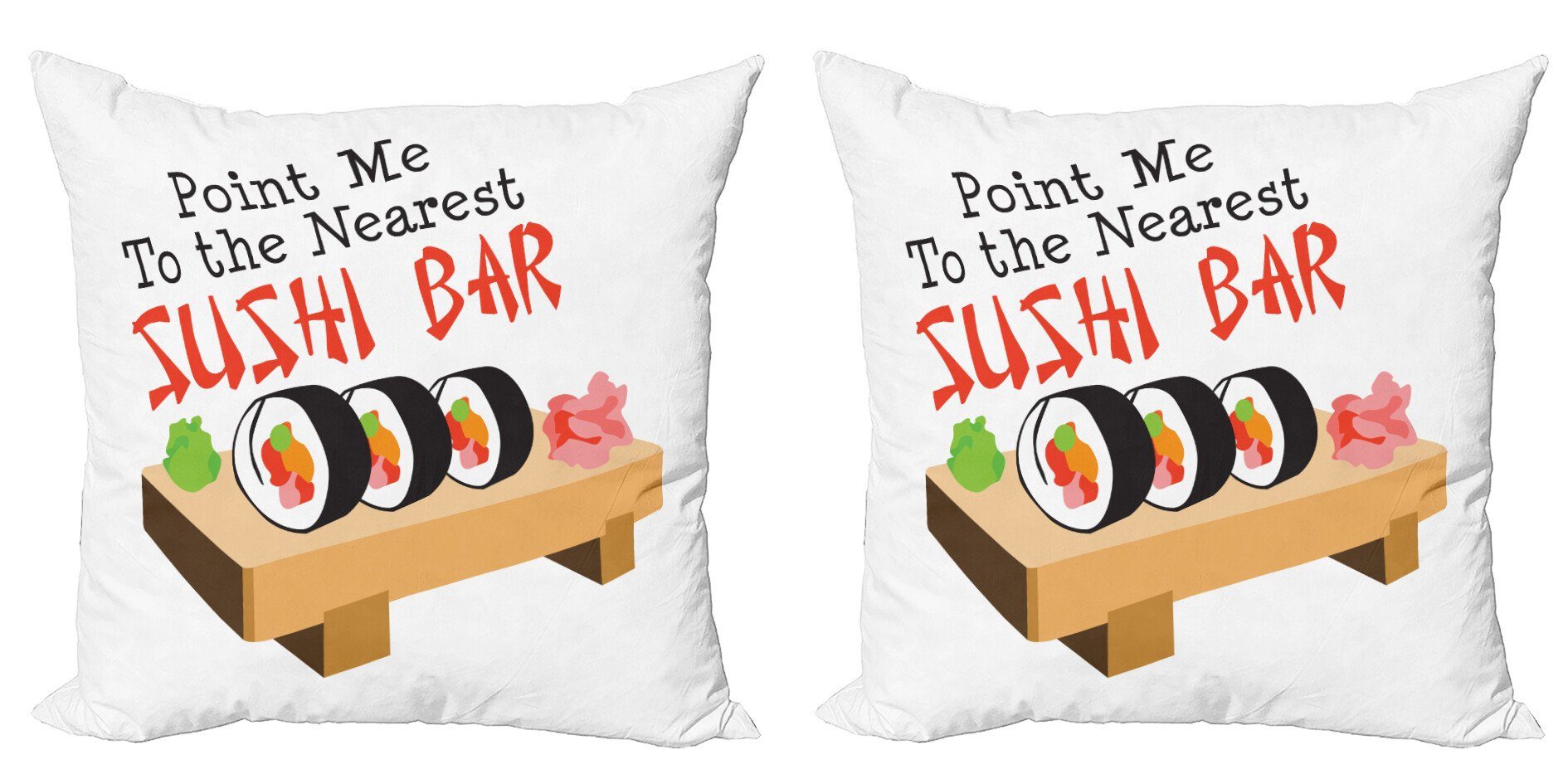 Modern Digitaldruck, Nähe Bar (2 Abakuhaus Wasabi Doppelseitiger Accent Me Stück), Sushi Kissenbezüge Punkt