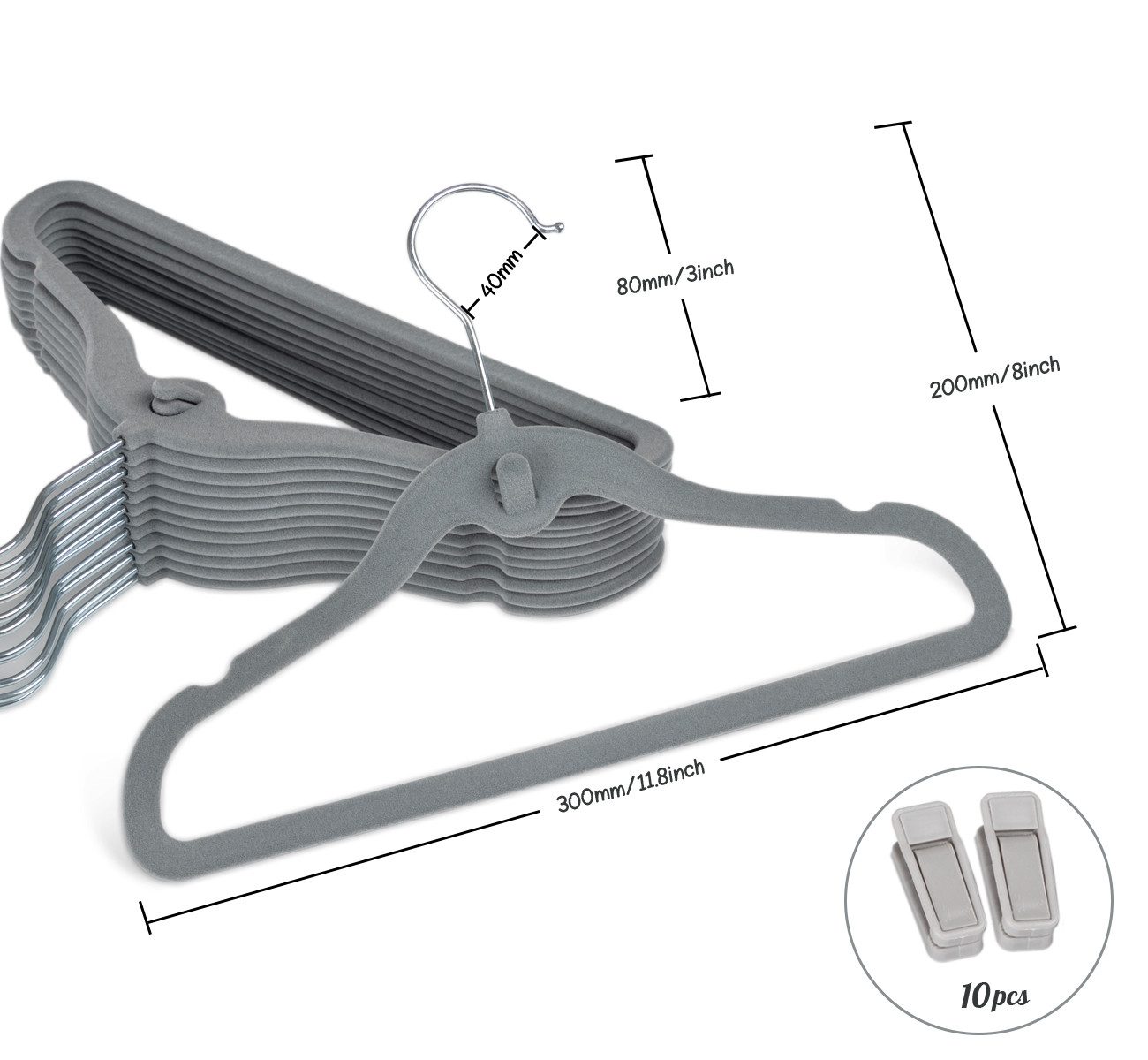 ElitVita Kleiderbügel 30 Stück, Kinder Samt Kleiderbügel, mit Haken und Cli günstig online kaufen
