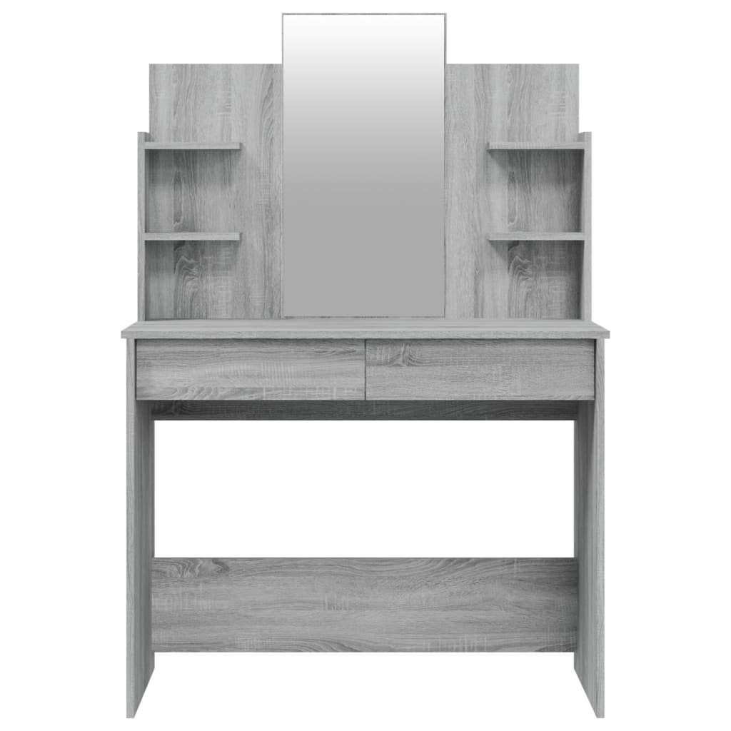 96x40x142 mit (1-St) Schminktisch Grau cm furnicato Sonoma Spiegel