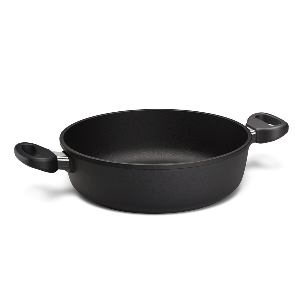 Hoffmann Germany Schmorpfanne Hoffmann STONIQ Bräter rund Ø 28 cm IQ-SHIELD PFAS-frei ohne Deckel, Aluguss (1-tlg., 1x Schmorpfanne Ø 28 cm), Seitengriffe, PFAS-frei, 3,3 l, Ø 28 cm
