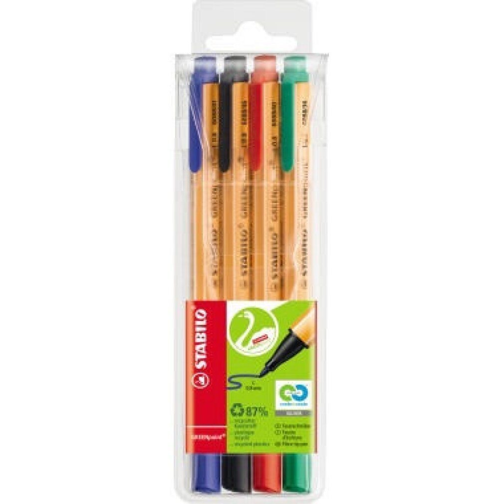 STABILO Fineliner Feinschreiber GREENpoint 6088/4 Strichstärke: 0,8 mm