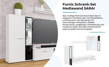 Furnix Schrank-Set Mediawand SARAI Schrank-Set 4-teilig 240x180x40,2 cm, mit TV-Schrank, Hochschrank, Hängevitrine, Regal