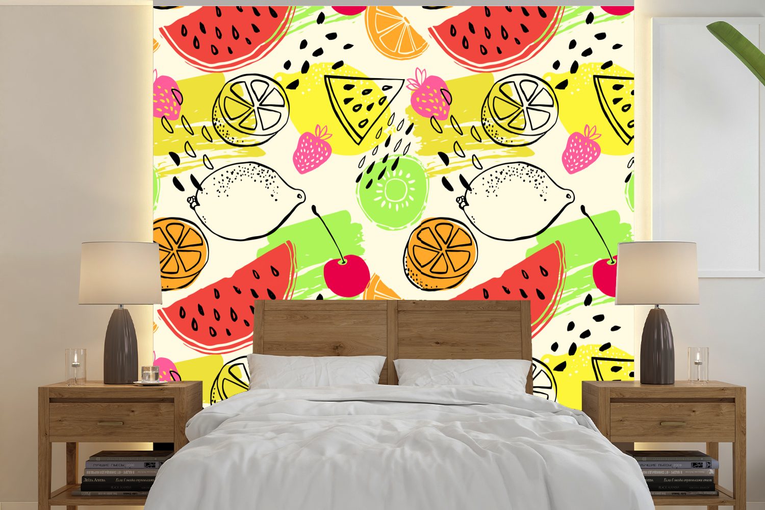 Wandtapete St), oder Fototapete für Muster, (5 Wohnzimmer Schlafzimmer, Wassermelone MuchoWow - Matt, Vinyl Tapete bedruckt, Obst -