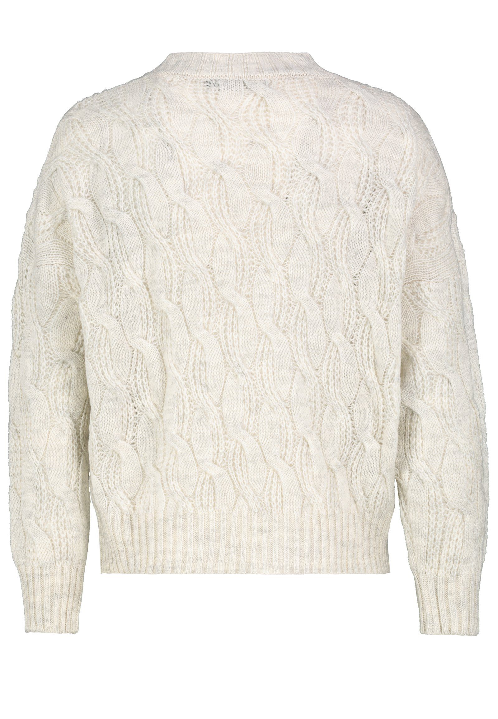 SUBLEVEL Strickpullover Pullover mit white Strickmuster