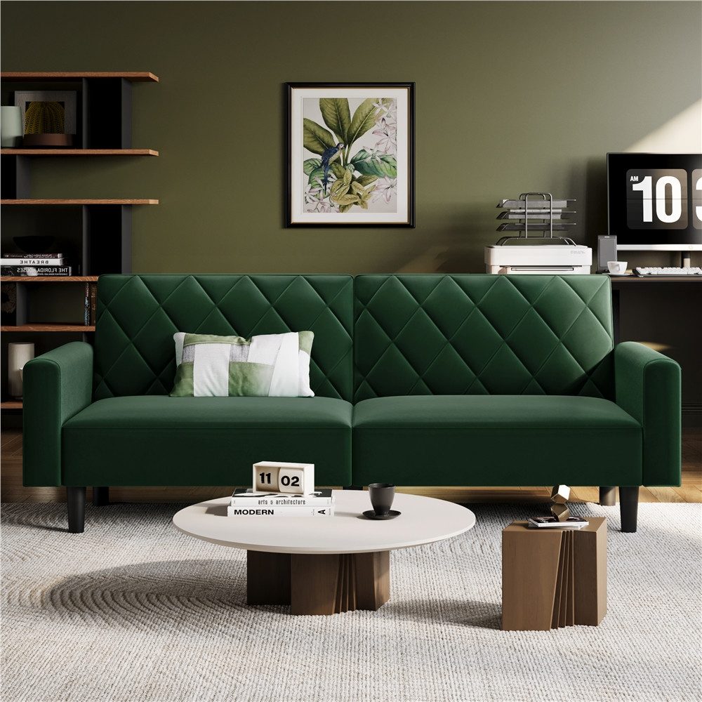 Yaheetech Sofa 2 Sitzer Sofa mit Verstellbarer Rückenlehne, Kleine Schlafco günstig online kaufen