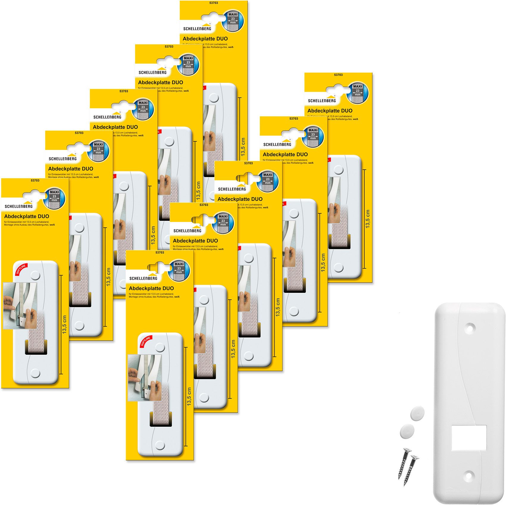 SCHELLENBERG Gurtwickler-Abdeckplatte Duo Maxi, 13,5 cm Lochabstand, langle günstig online kaufen