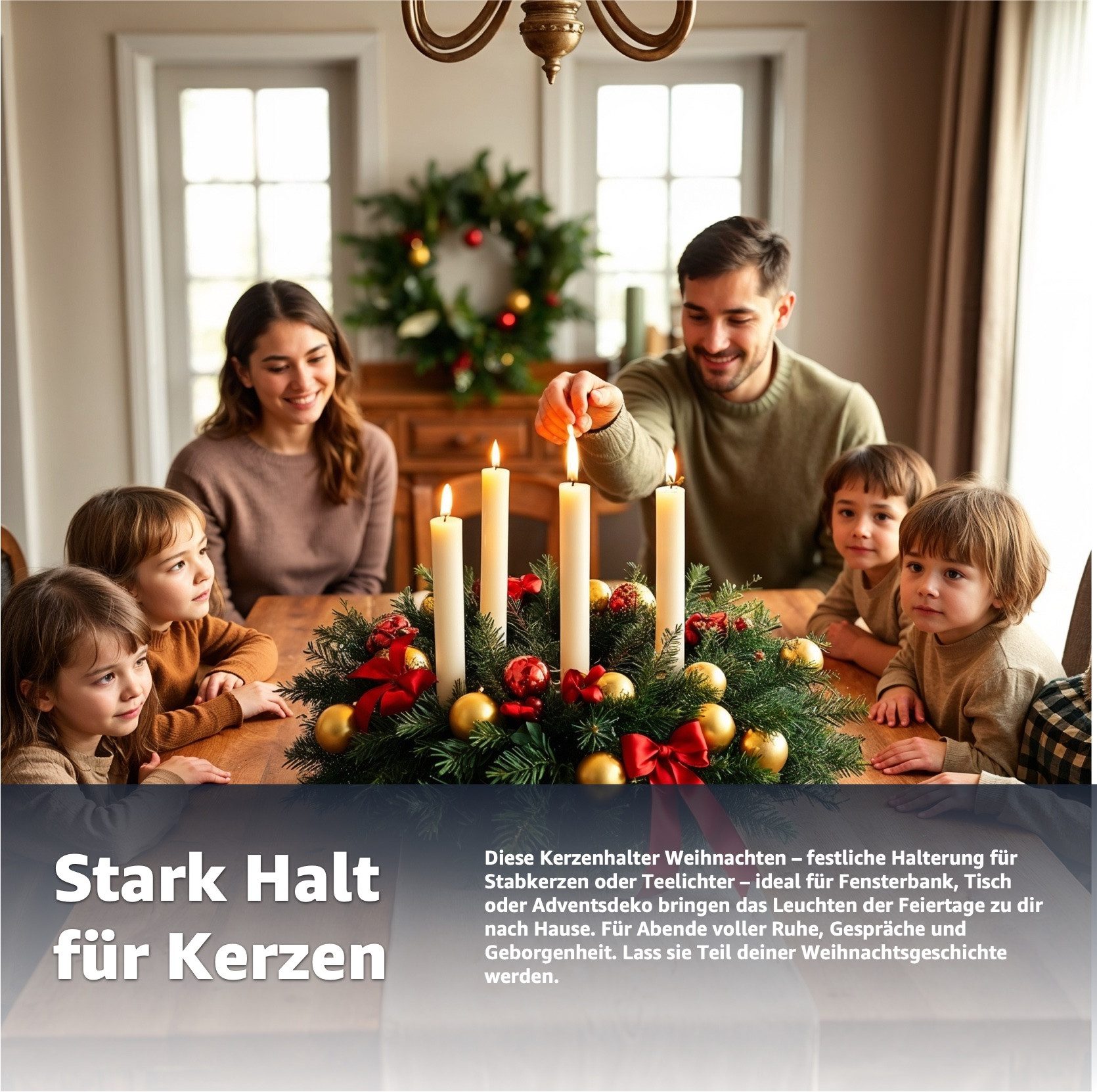 Weihnachtswunder® Kerzenhalter 4x Kerzenhalter mit Dorn gold 5cm groß Kerzenstecker für Adventskranz (4er Set, 4 St., 4-teilig)