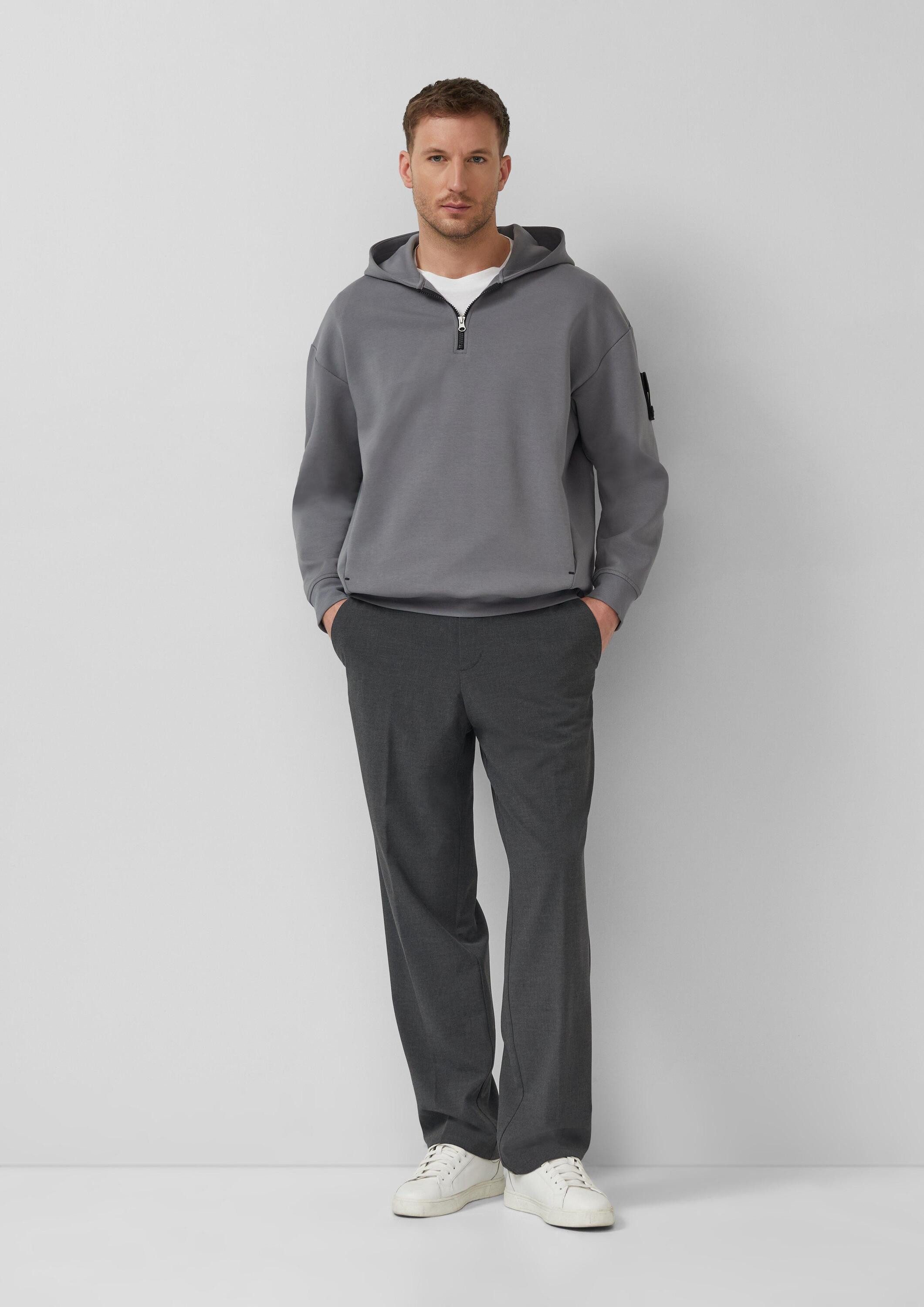 s.Oliver Sweatshirt Sweatshirt Scuba-Kapuzensweatshirt mit Reißverschluss im Relaxed Fit – Bild 5 von 5