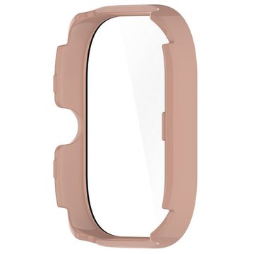 Wigento Smartwatch-Hülle Für Xiaomi Redmi Watch 4 Kunststoff Hülle + H9 Schutzglas Rosa