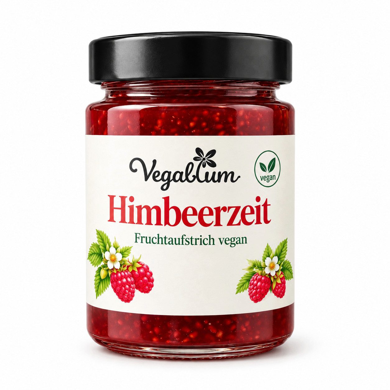 Vegablum Fruchtaufstrich Himbeerzeit, 48 % Himbeeren, vegan im Glas, 1 x 200,00 g, 48 % Himbeeren, vegan